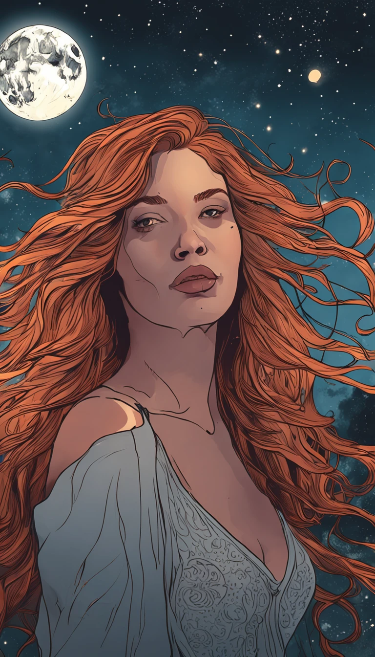 Illustration of moonlight goddess,Requintado e sonhador,luz misteriosa,The night is mild,Cabelos prateados fluindo,olhos azuis,Atmoshere romanticbeautiful woman hair stuck up, redhead, deitada no jardim (pernas abertas), (corpo inteiro: 1,3), figura sexy, (peitos grandes: 1,3), (meias rendadas), (obra-prima) (melhor qualidade ) (detalhado) (8k) (HDR) (papel de parede) (cinematic lighthing) (foco nítido) (intrincado) totalmente nua, vagina raspada,