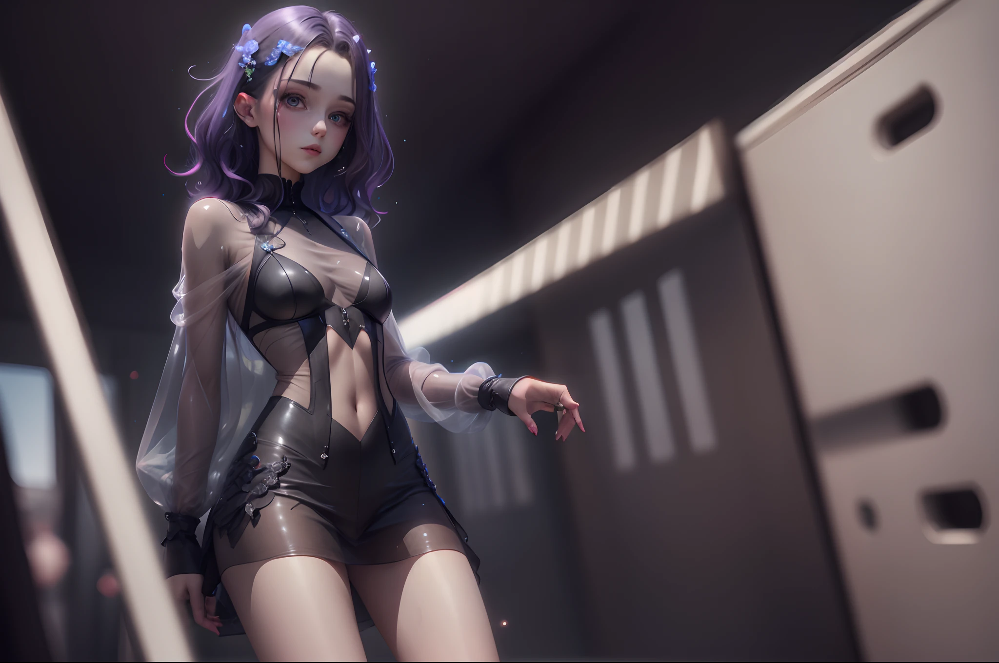 Girl in transparent clothes
