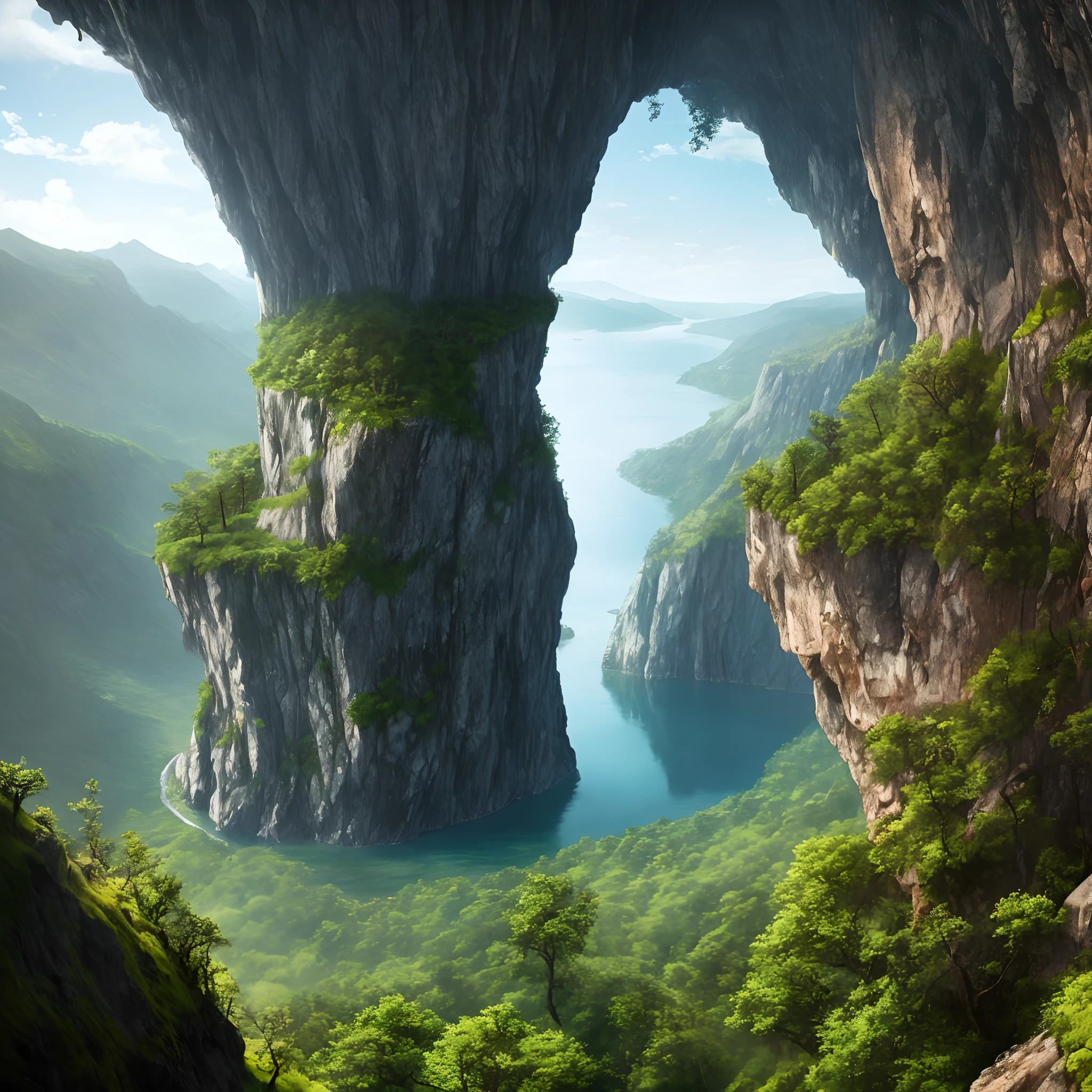 Abyss on the edge of a cliff Forest on a cliff