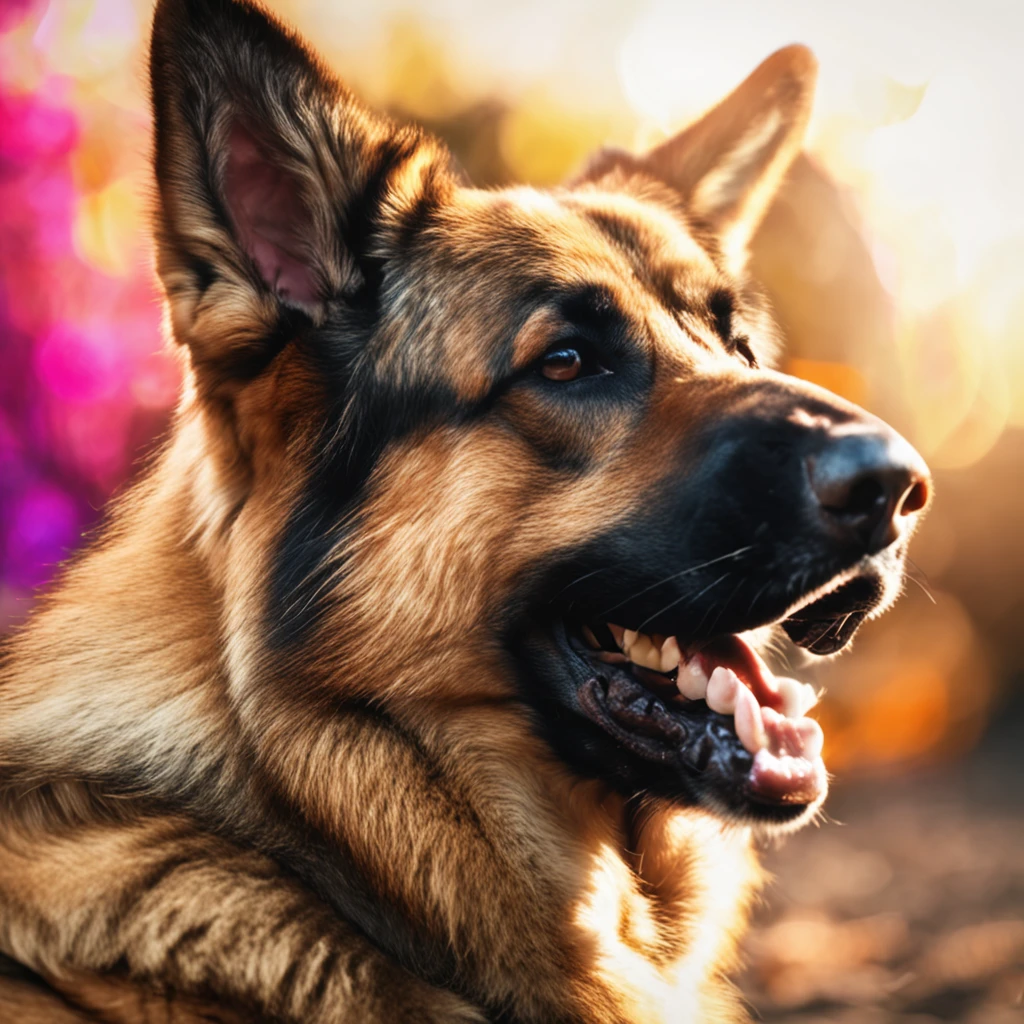 (((Create a masterpiece of a German shepherd))) com fundo preto, profesional lighting, 8k