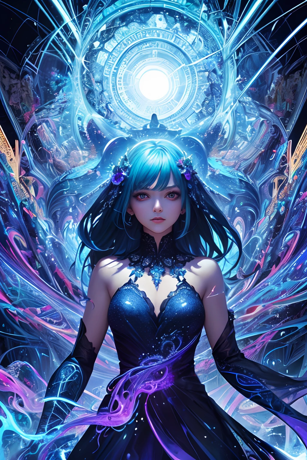 (masterpiece, top quality, best quality, official art, beautiful and aesthetic:1.2), (1girl),light painting, (long exposure:1.2),dynamic streaks, extreme detailed,(fractal art:1.3),colorful,highest detailed,chiffon dress,jewelry,flower,fairy,upper body