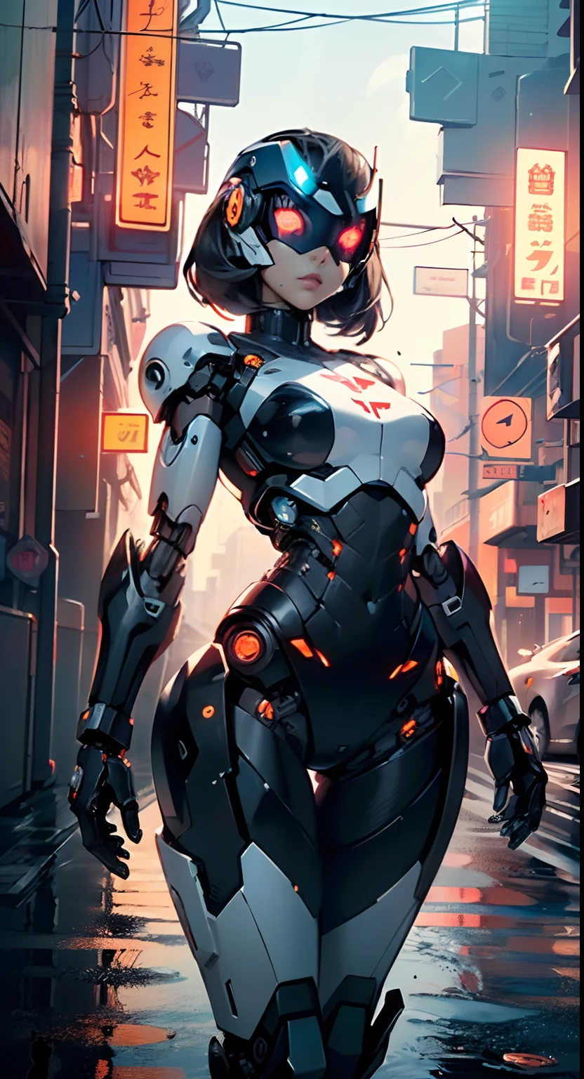 (((girl robot))),assaultron, itrobo2022, 1girl,robot,humanoid robot,robot joints,joints,black robot helmet,black armor,head-mounted display,humanoid robot,white robot joints,one-eyed,white joints,no humans,((black armor)),wide hips,curvy,mechanical arms,crotch plate,science fiction,post-apocalypse,outside,large breasts:1.4,

reelmech,cyborg girl,(cyborg girl:1.5),
android,((mechanical robot girl)),

(((doll))),((((black skin,doll joints:1.5,mechanical hands:1.5,black armored dress,tesla coils,mechanical doll:1.5,Body of a machine,black metallic skin,ball joint,no facial features,cyborg:1.5,robotic parts,robot)))),(((lustrous skin:1.5,plastic glitter skin,exaggerated shiny skin,illuminated skin))),(Mechanical joints: 1.4,Mechanical limbs),

lot of rgb,(spider lower abdomen),

(((nsfw))),

motorcycle black helmet,(wearing head-mounted display that is chunky and hi-tech with neon lights:1.2),corporate logos,complete black helmet,no face,black body,black skin,black robotic body,((((technological face mask,Cybernetic_Jawless, black mask)))),

(dynamic pose:1.0),solo focus,embarrassed,(centered,scale to fit dimensions,Rule of thirds),

((((cyberpunk city by the ocean,huge buildings,neon signs,puddles)))),stormy sky,threatening sky,dark clouds,((synthwave background theme,detailed background : 1.25)),((((night,nice lighting decorations,detailed architecture)))),

(best quality,high resolution,sharp focus,ultra detailed,extremely detailed,extremely high quality artwork,(realistic,photorealistic:1.37),8k_wallpaper,(extremely detailed CG 8k),(very fine 8K CG),((hyper super ultra detailed perfect piece)),flawless,(((masterpiece))),illustration,vibrant colors,(intricate),High contrast,Selective lighting,Double exposure,HDR (High Dynamic Range),Post-processing,Background blur,colors,(intricate),High contrast,Selective lighting,Double exposure,HDR (High Dynamic Range),Post-processing,Background blur,
