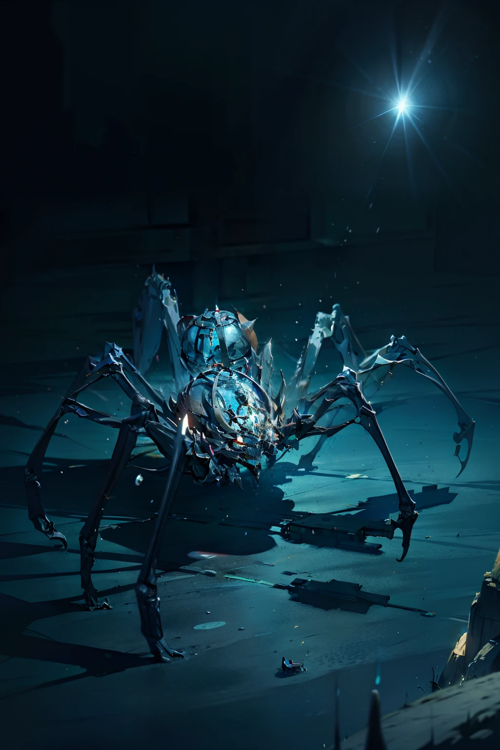 Imagine a monstrous spider of gigantic dimensions, com um corpo coberto por um exoesqueleto reluzente de diamante ?????. Sua cor preta imponente contrasta com a luz, criando um efeito de brilho sutil e misterioso.

The spider's legs are long and agile, cada uma equipada com garras afiadas que deixam marcas profundas por onde passam. She is able to move deftly and quickly, Desafiando a gravidade enquanto escala paredes e tetos.

Their fangs are long and curved, dripping a deadly poison capable of paralyzing its victims instantly. Seus olhos brilham com uma intensidade sinistra, revelando sua natureza predadora.

Despite his terrifying appearance, This monstrous black diamond spider is a symbol of power and mystery. She is a unique and feared creature, que espreita nas sombras, Waiting for your next prey