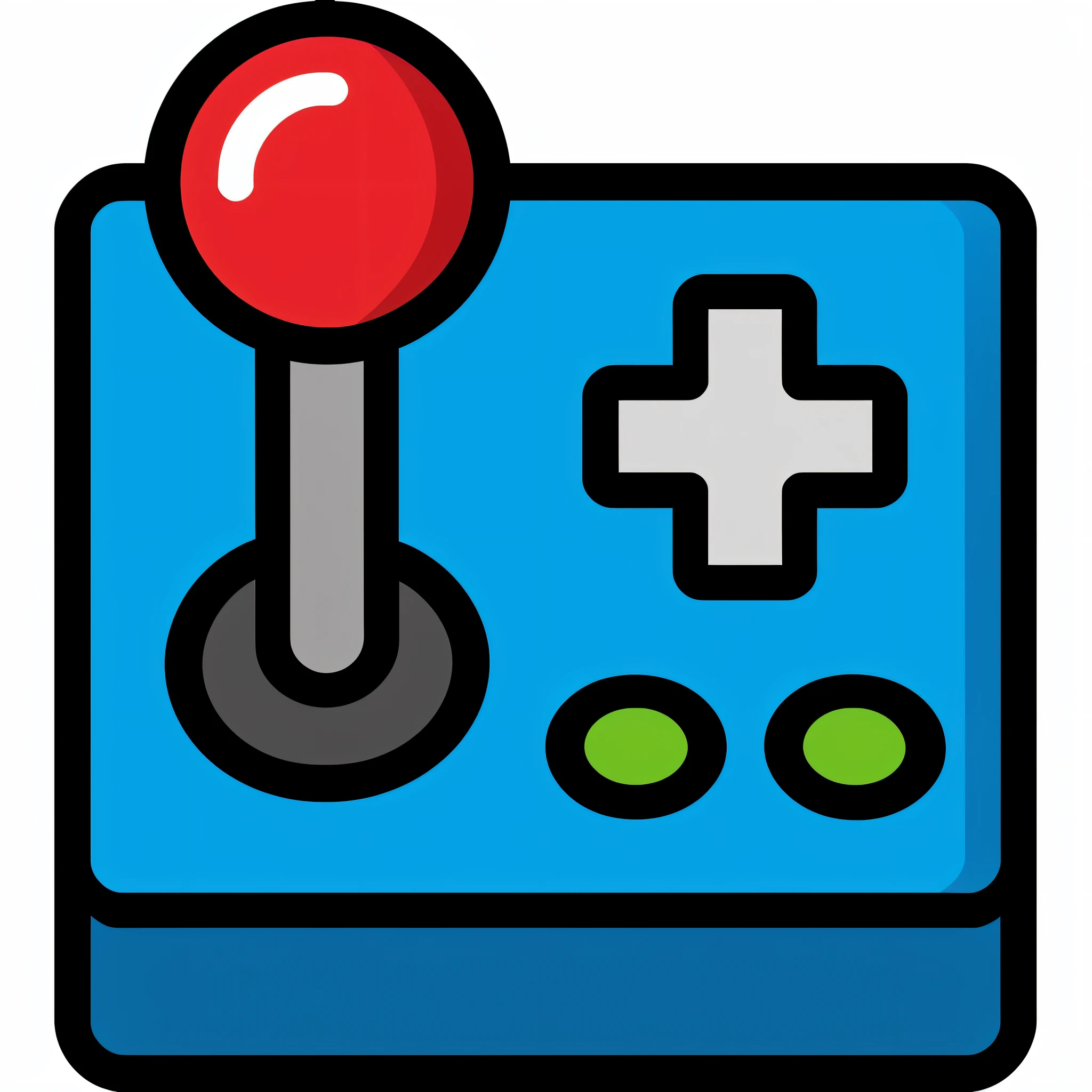 a blue and red joystick with a red button, video game icon, item de Videogame, controle de Videogame, game icon stylized, dark video game icon design, video game icon design, game icon, game icon asset, em um fundo preto de cor plana, Game Icons, video game design, Inspirado em Videogame, 3D Icon for mobile game, Ativo de videogame
