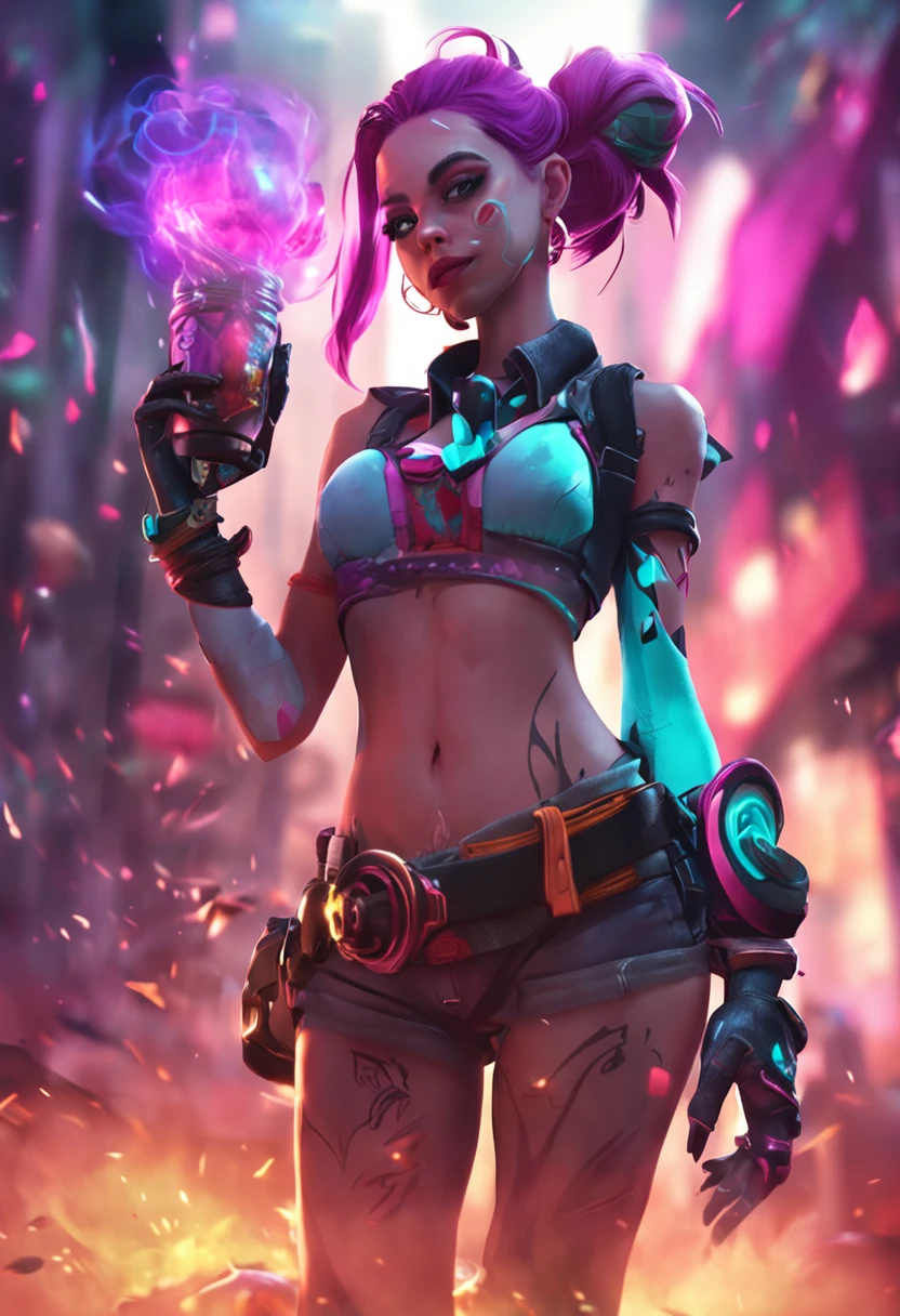 league of legend，Jinx，smokes，The upper part of the body，glomy