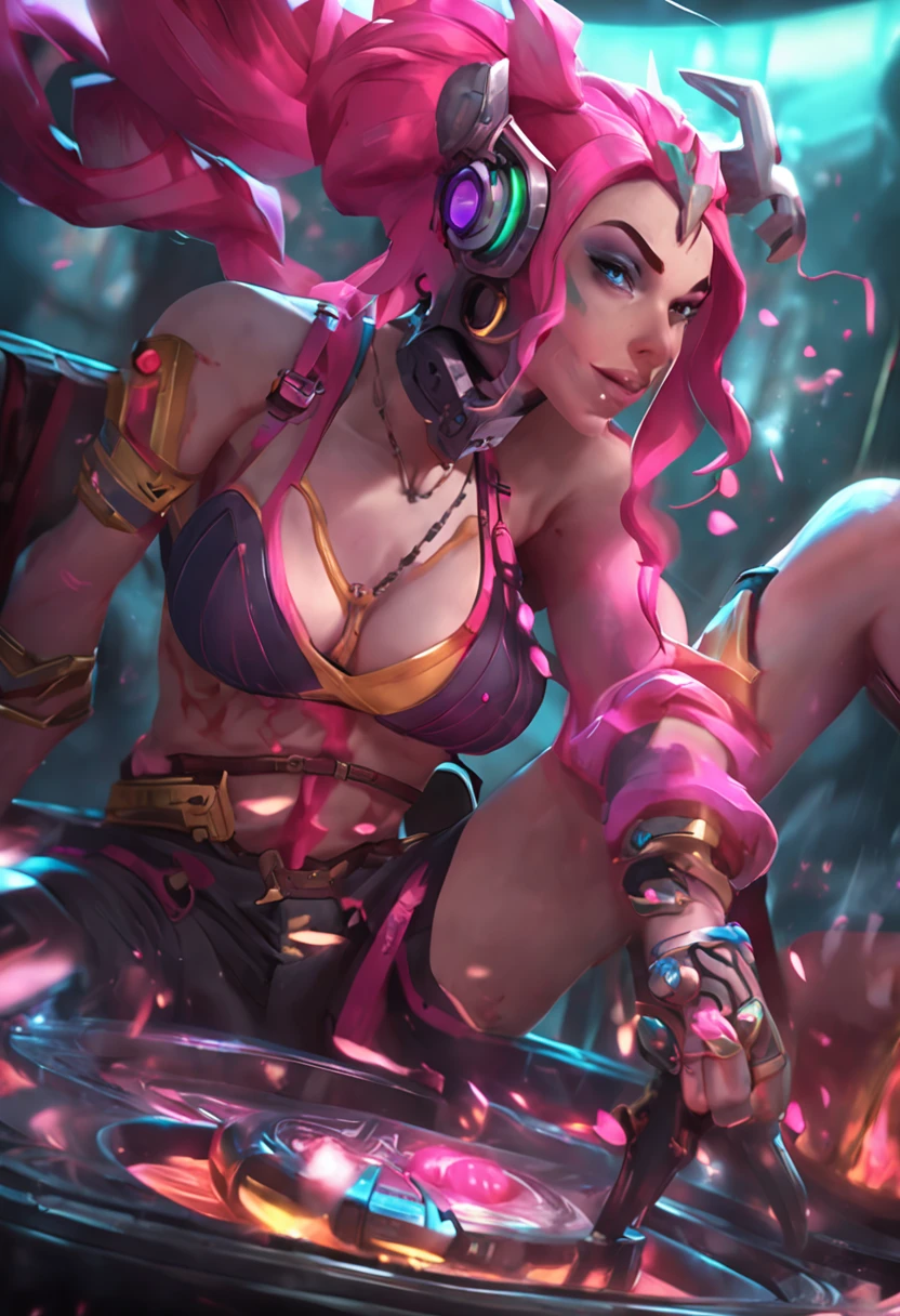 league of legend,Jinx,smokes,The upper part of the body,glomy