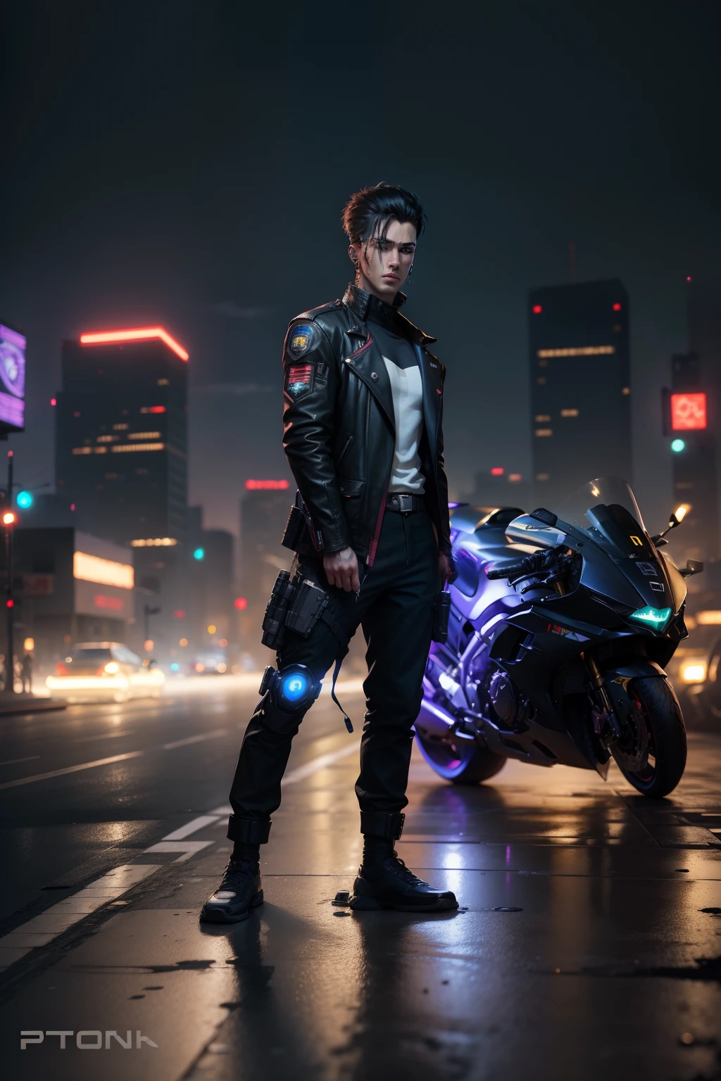 Cyberpunk handsome boy realistic original face