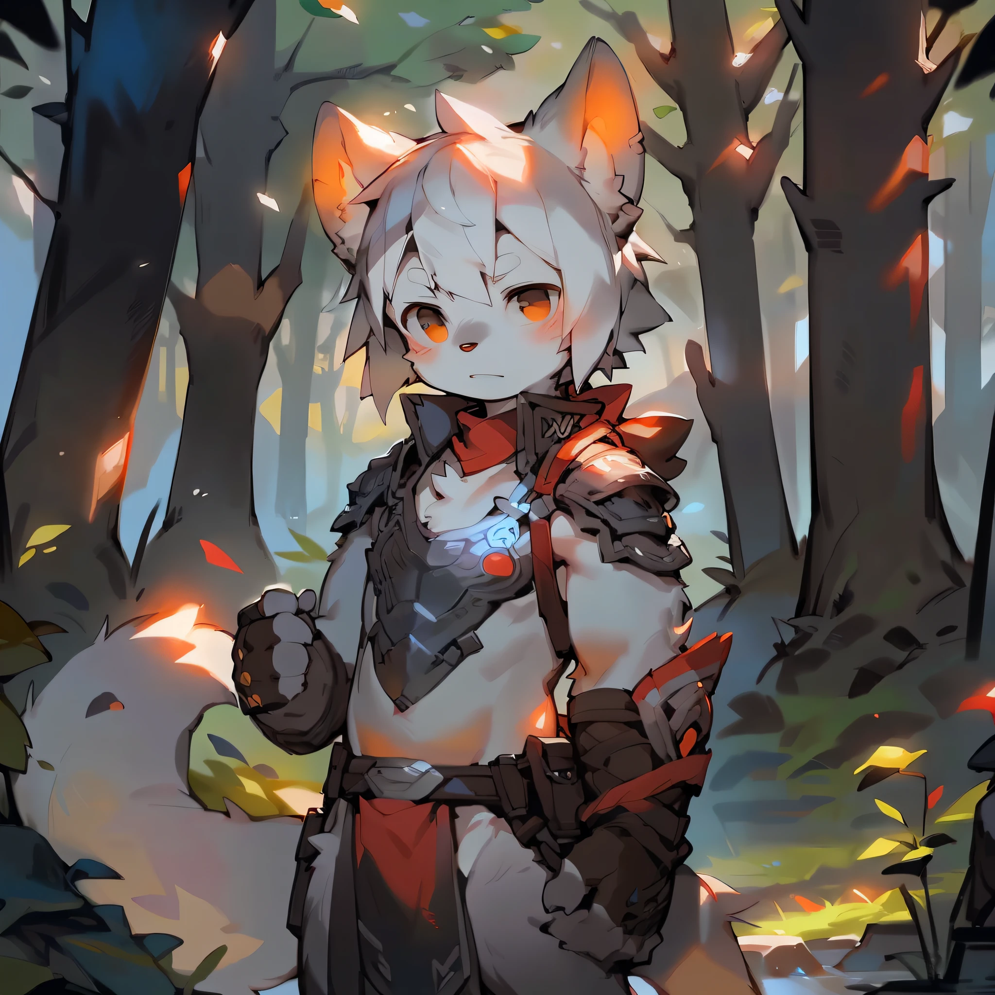 a young knight male wolf cub standing proudly in a forest at dusk, long tail, wearing intricate silver armor, Digital illustrations with cinematic lighting. QUEBRAR Anthro,furry,wild,(Digital media:1.2),(nothing,absurd nothing:1.2),Perfect anatomy,Anatomically correct,Detailed,Detailed face,Detailed eyes,(Realistic fur,Detailed skin:1.25),Detailed background,amazing background. QUEBRAR (by puinkey,by Artista:1.2),(by unrealplace,by kuroisumi,by milkytiger1145,by moki,by emolga 1,by ovopack:1.2),(by cydonia xia:0.8),(by Pino Daeni:0.8),(by hioshiru:0.8),(by chunie:0.8).