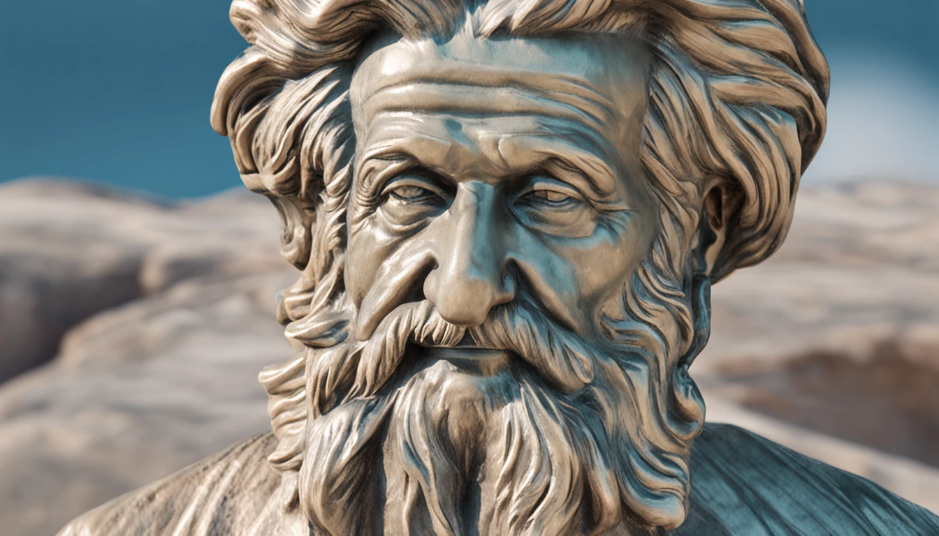 Prompt:criar um retrato de Albert einstein, olhar escultura, cobre oxidado, turquesa e argila, baixo relevo, White Marble, Escultura romana e grega, azul escuro, fundo quadrado liso e limpo, straight head, erigir, imagens orientalistas, folhas de argila no fundo - Imagem