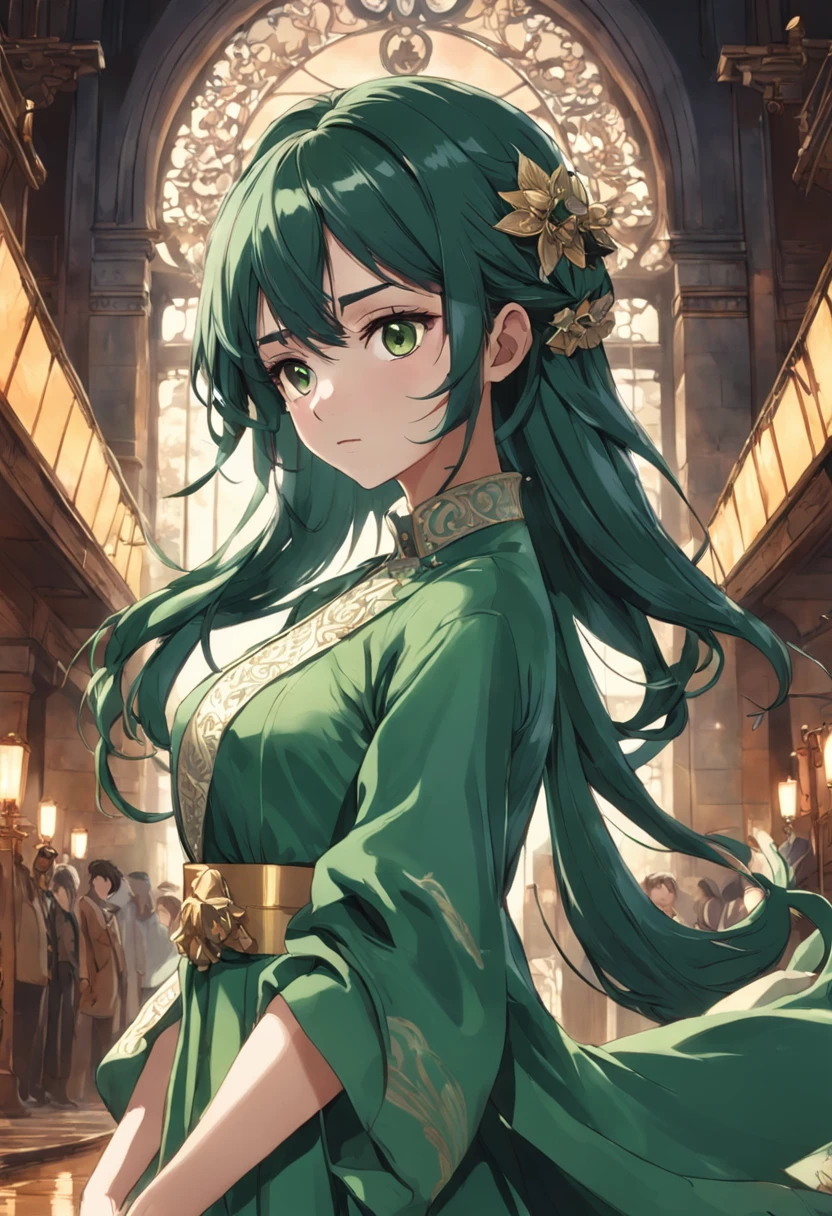 Condessa Isabella: Elegante aristocrata de olhos verdes, dark hair and flawless robes, it hides an enigmatic aura beneath its refined beauty, sentada dentro de um trem chique