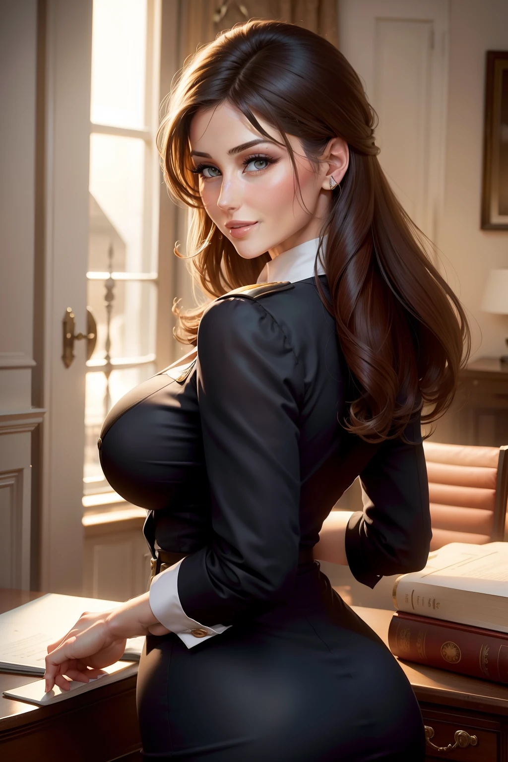 lucy pinder, portrait, back, secretary, smiling, sexy