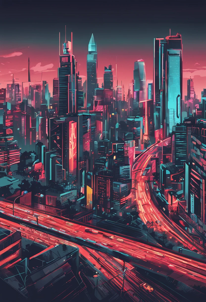 The sight of a realistic urban cityscape is one filled with towering skyscrapers, bustling streets teeming with traffic, and the glow of neon lights illuminating the night. The sounds of motor vehicles, honking horns, and the hustle and bustle of activities create a vibrant and lively atmosphere within the city. People hurry about with their individual purposes, from work to leisure, striking a balance between productivity and entertainment. Not only that, but the city also boasts cultural diversity reflected in a variety of restaurants, shops, and social events. All these elements come together to paint a realistic picture of life in a modern and dynamic urban metropolis.