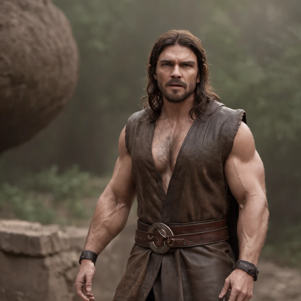 (Professional 3D rendering:1.3) de (Realistic:1.3) Foto de arte mais bonita do mundo,Features soft, bright male heroes, ((Epic hero fantasy rough muscular man wet hero angry look long hair short beard and fierce expression in dynamic pose, fantastic location, majestoso ambiente desordenado)), corpo inteiro 8k unidade render, action shot, poros da pele, very dark lighting, sombreamento pesado, circunstanciado, Rosto detalhado, (vibrante, fotogrdeia realista, Realistic, Dramatic, Escuro, foco nítido, 8k), (Old leather clothes damaged by bad weather:1.4), ((((Use peles)))), (intrincado:1.4), decadente, (altamente detalhado:1.4), pintura digital, rendering by octane, art stations, Conceito-Arte, liso, foco nítido, illustration, germe da arte, (Loish:0.23), Wlop Ilya Kuvshinov, e Greg Rutkowski e Alphonse Mucha Gracias, (global ilumination, studiolight, Light Volumetric), chuva forte, floating particles, patife, fantasia, Onze, corpo inteiroesbian, ((Fundo escuro e antigo da cidade:1.3)),CGSesociedade,art stations