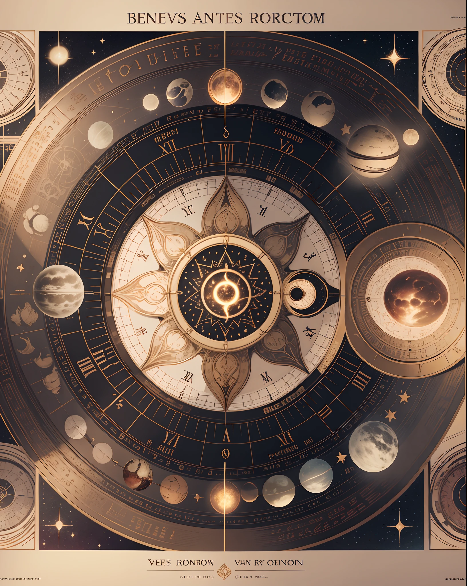 birth chart, Venus, light, moon, sun, planet, star, gentle smile, rococo