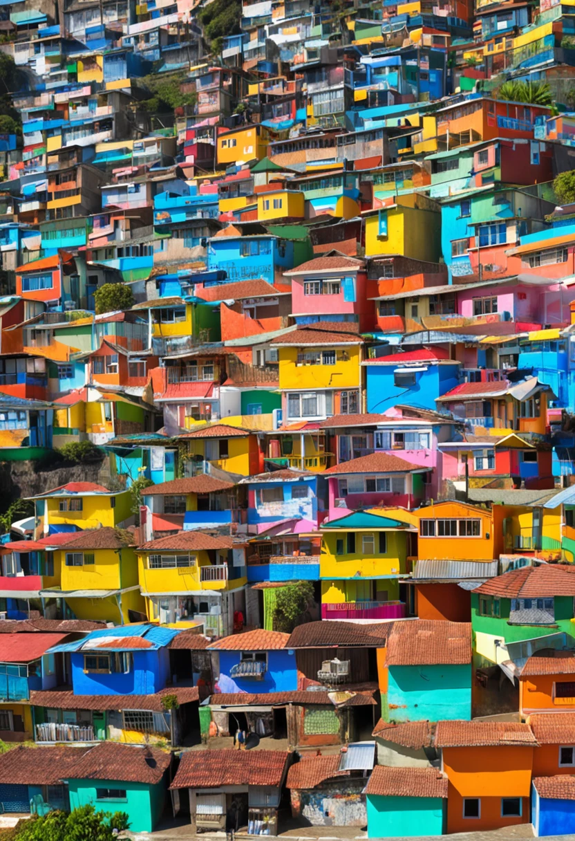 CIDADE RIO DE JANEIRO, FAVELAS,BARRCOS, FEITOS DE MADEIRA, COLORIDOS ultra HD