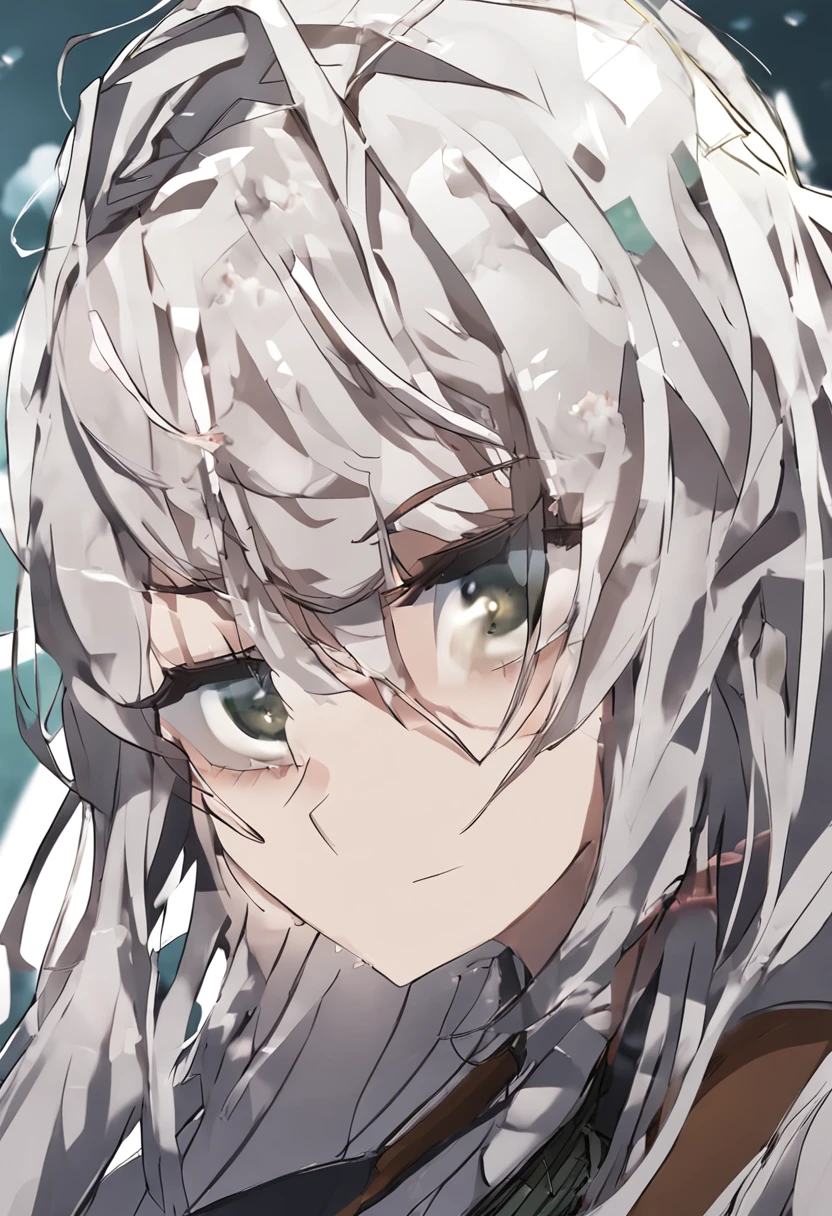 Highest quality　Close-up of the crying hunter girl&#39;s face　The background is a night forest　Photorealistic