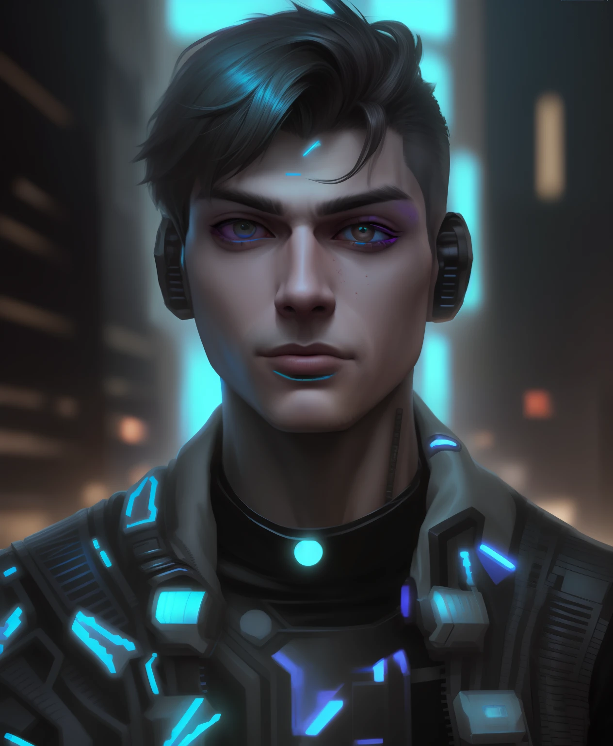 Change background cyberpunk handsomeboy realistic face k resulation