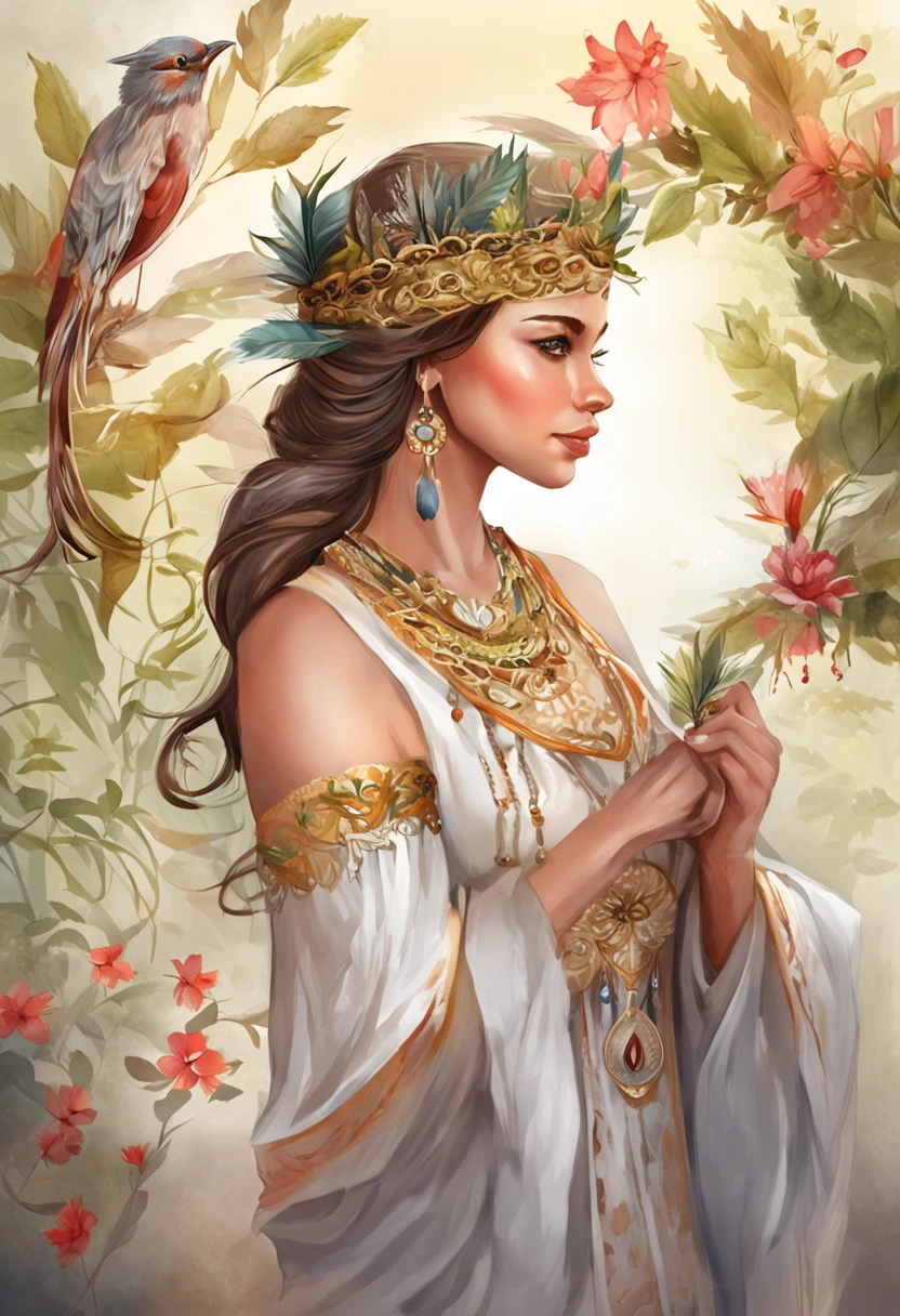 Portrait of Arafeld of a woman with a feathered head and a tree, Anna Dietman's Digital Art, trending on CGSociety, Fantasy Art, Spectacular digital art, Beautiful digital art, beautiful digital artwork, exquisite digital illustration, Gorgeous digital art, Very beautiful digital art., Amazing Digital Art, exquisite digital illustration, a beautiful artwork illustration, exquisite digital illustration