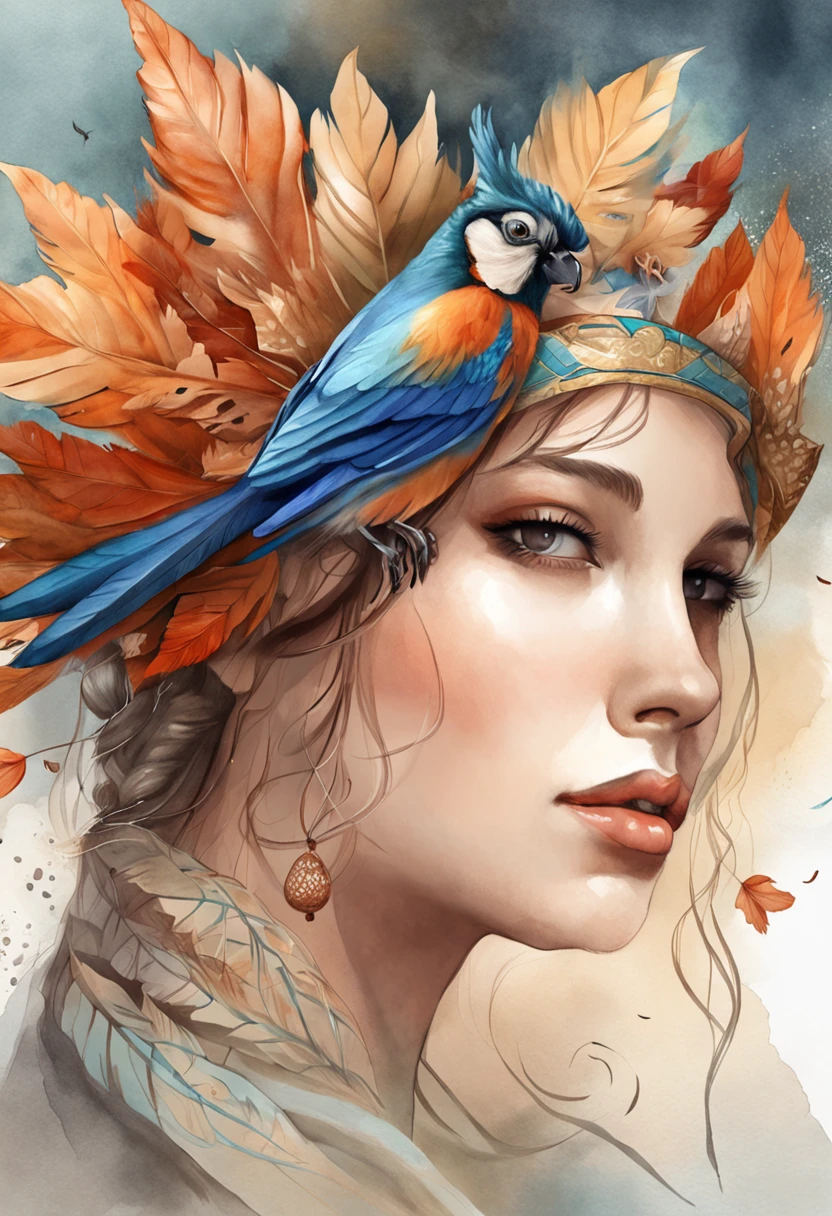 Portrait of Arafeld of a woman with a feathered head and a tree, Anna Dietman's Digital Art, trending on CGSociety, Fantasy Art, Spectacular digital art, Beautiful digital art, beautiful digital artwork, exquisite digital illustration, Gorgeous digital art, Very beautiful digital art., Amazing Digital Art, exquisite digital illustration, a beautiful artwork illustration, exquisite digital illustration