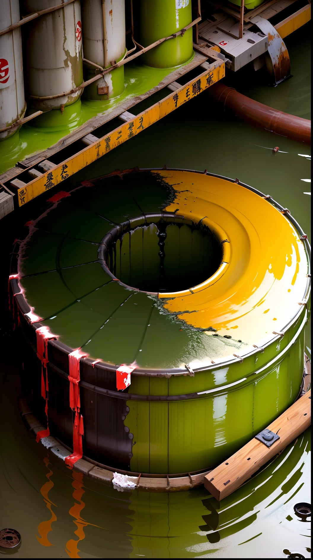 The Japanese bowed and apologized with oil drums with nuclear-contaminated water on their backs,The oil barrel was spilled