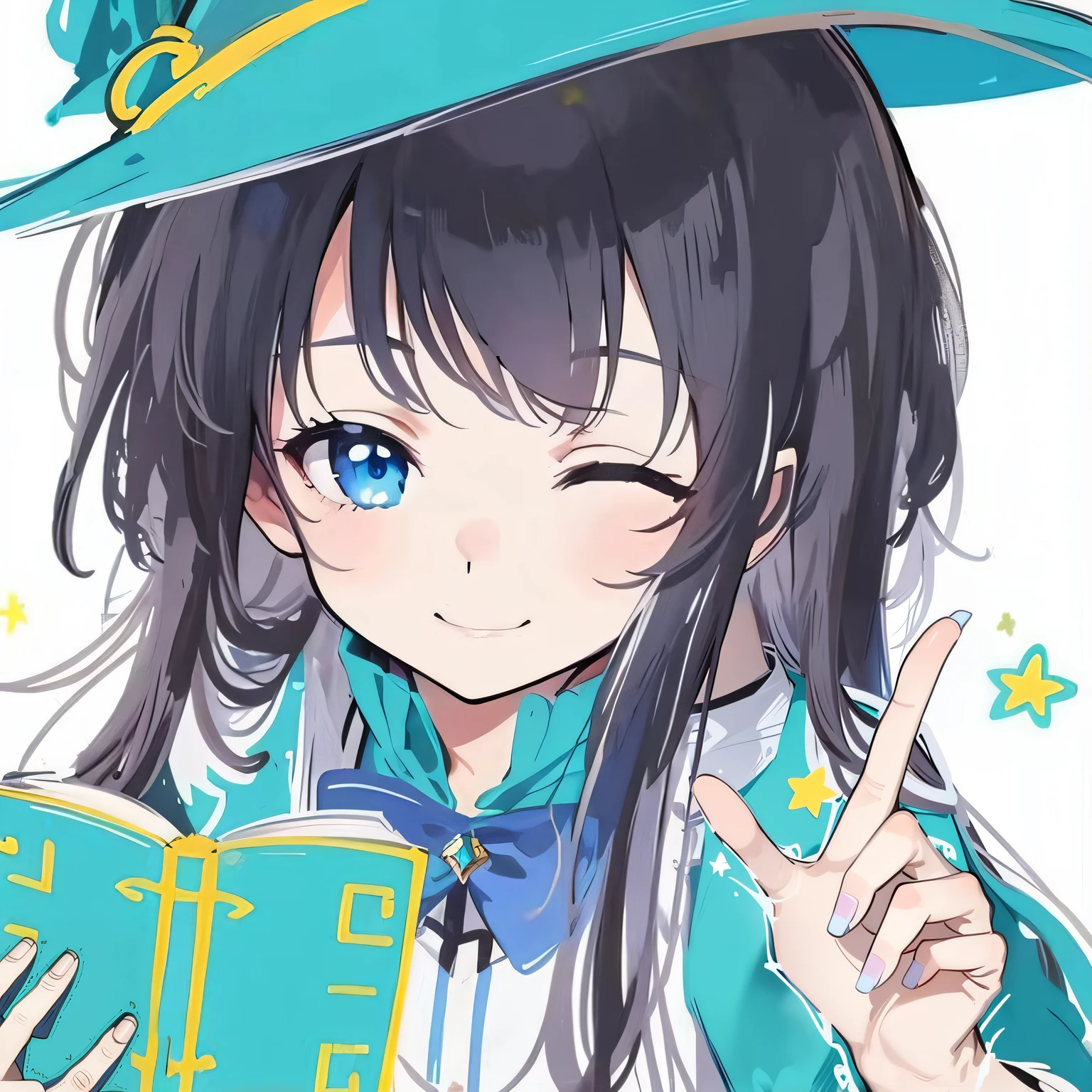 The left hand is ticked,Holding the spell book in his right hand