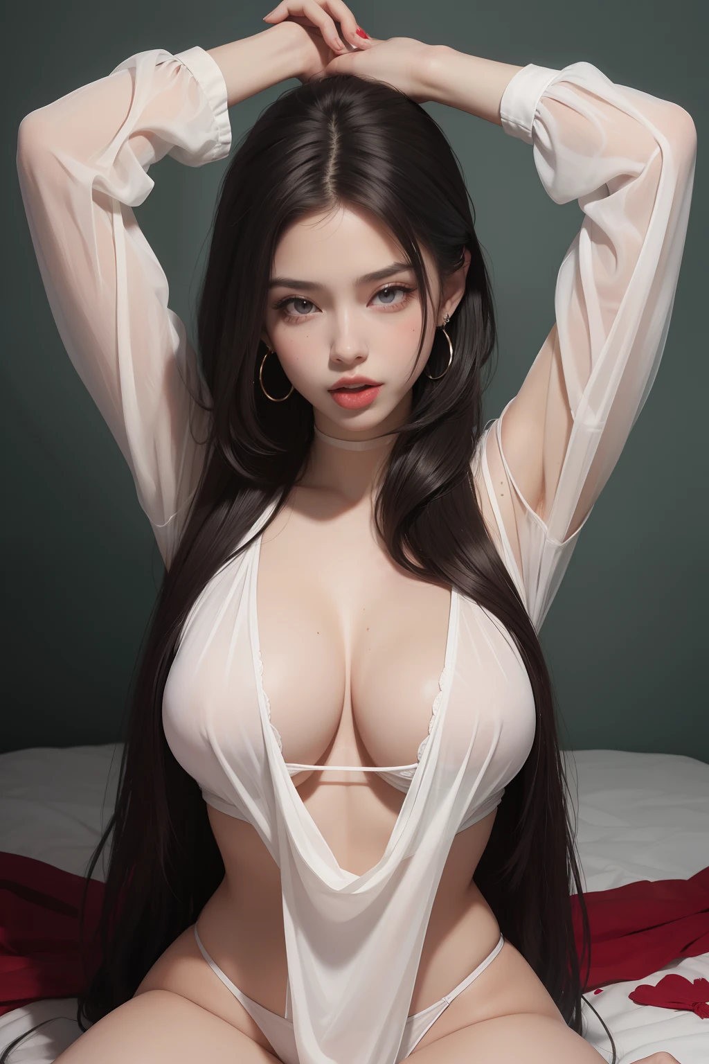 tmasterpiece, Awesome, peeping at the viewer, Realistis, The whole body is in the shot, on the lap, squatt, brunette color hair, long whitr hair, Thorough, large tall, Force real water, White less cloth transparent mini shirt, White transparent thong, beachside, RAWE is very detailed, ahegao, roll eyes, Be red in the face,, Sticky tongue, Vaginal rupture, Leucorrhoea, very Bigger breasts, Grasp your breasts with both hands,spread their legs, sexually arousing, sexual expressio, Glossy glossy skin。Tongue stock,Makeup,cheerfulness,Reflectors,ahegao,Black eyes,Heart earrings,1,Solo,Female pervert,,Long hair,Dark and shiny hair,Shiny hair,