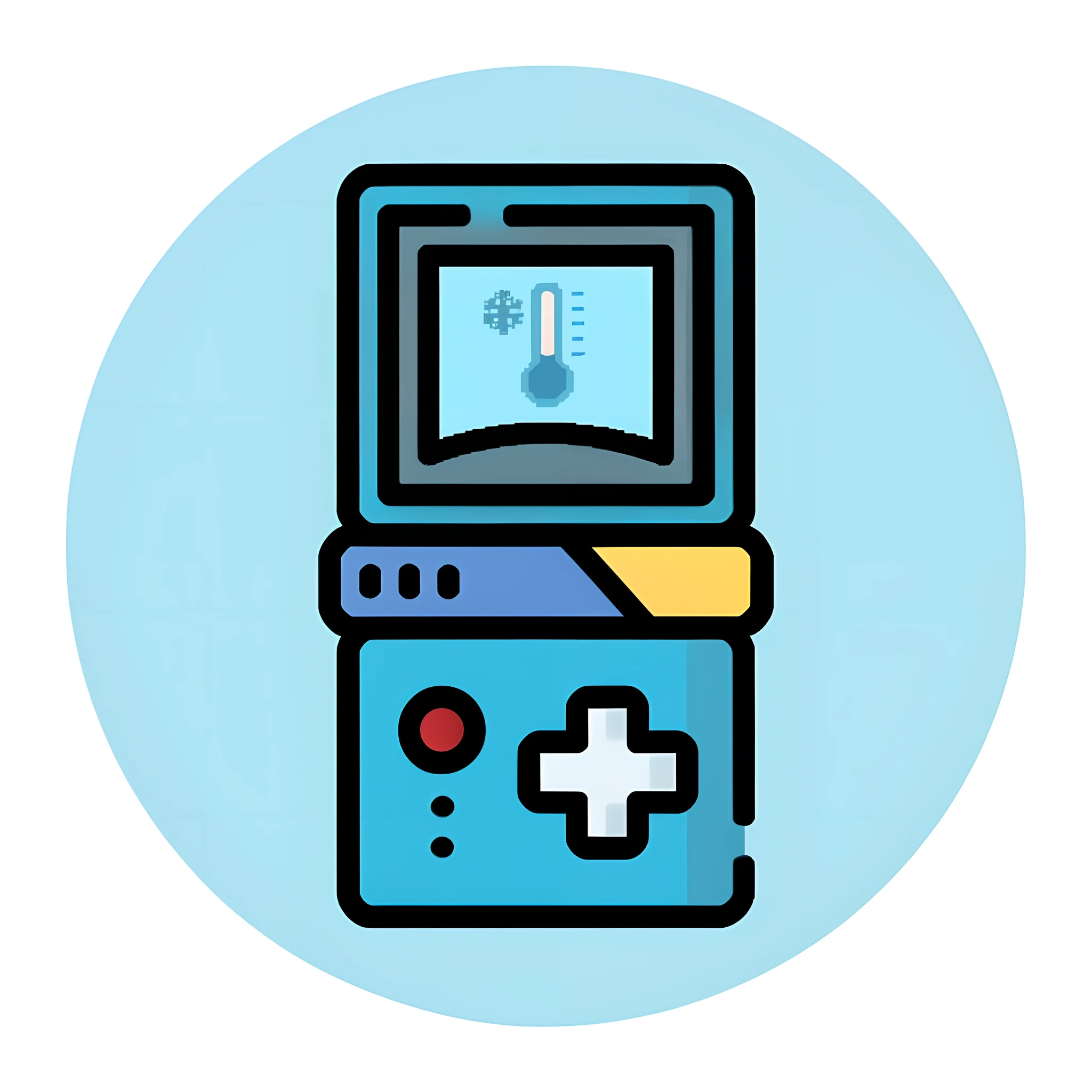 um Gameboy azul com um controle de jogo em cima dele, item de Videogame, video game icon, video game icon design, dark video game icon design, jogo e assistir, game icon, game icon stylized, 3D Icon for mobile game, Gameboy, Game Icons, Avatar do jogo 2D do corpo superior, jogo de nintendo, Videogame, Advanced Gameboy, game icon asset