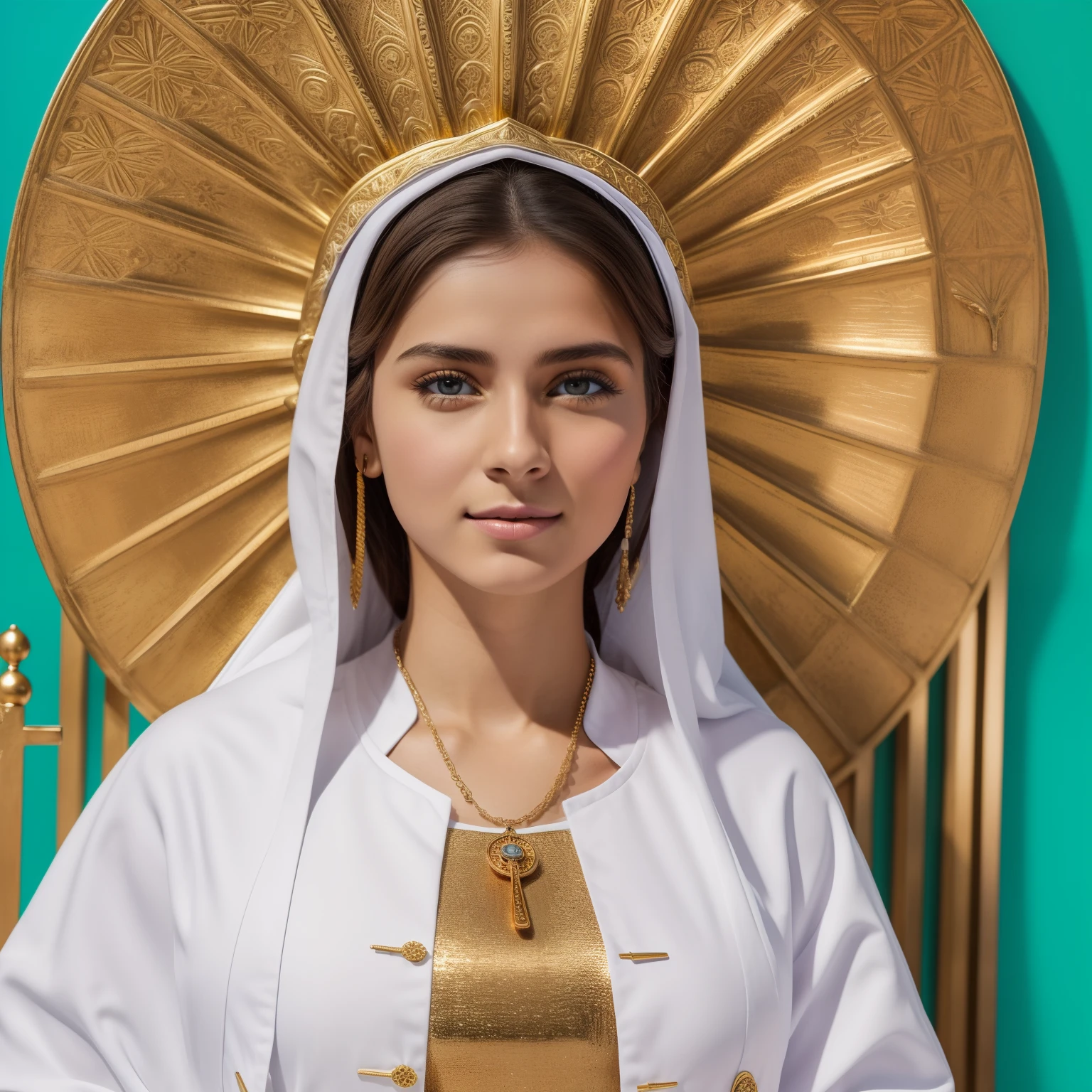 ((Blessed Virgin Mary of Guadalupe))) (((cuerpo completo))) 19 year old,  de rostro y aspecto anglosajona))) (((Con una cara seria y piadosa. Con una mirada dulce y tierna))) (obra maestra, calidad superior, mejor calidad, arte oficial, beautiful and aesthetic: 1.2),  extremadamente detallado, colorido, highest detailed, Cara perfecta, parte superior del cuerpo, HDR, (orando: 1.3), (golden lines of white coat: 1.2),  eye-catching visuals, colores vibrantes. ultra detallado, 8k, HDR. Grado de color profesional, colores ricos, powerful imagery, matices colores pastel, 4k, 8k,obra maestra,...