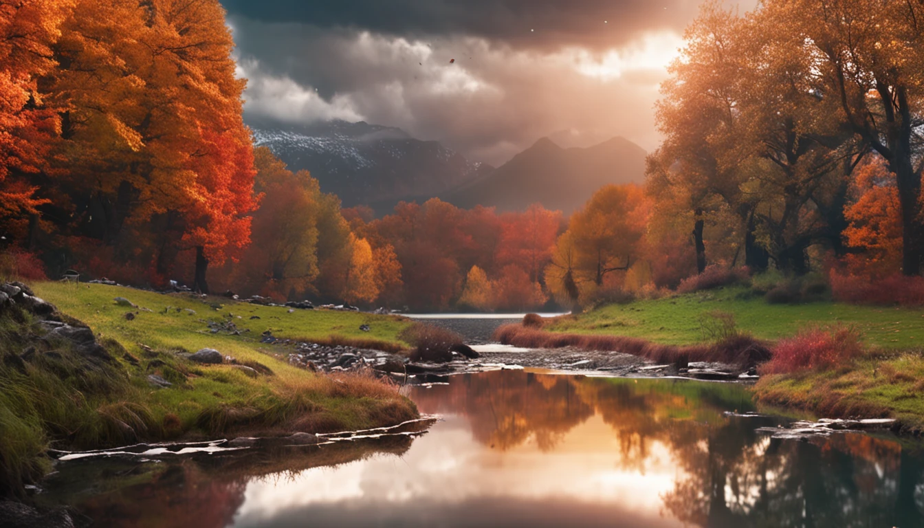 Create a series of images that represent the four seasons, but as a reflection of internal changes. Spring can symbolize renewal, Summer the fullness, autumn the reflection and winter the introspection.