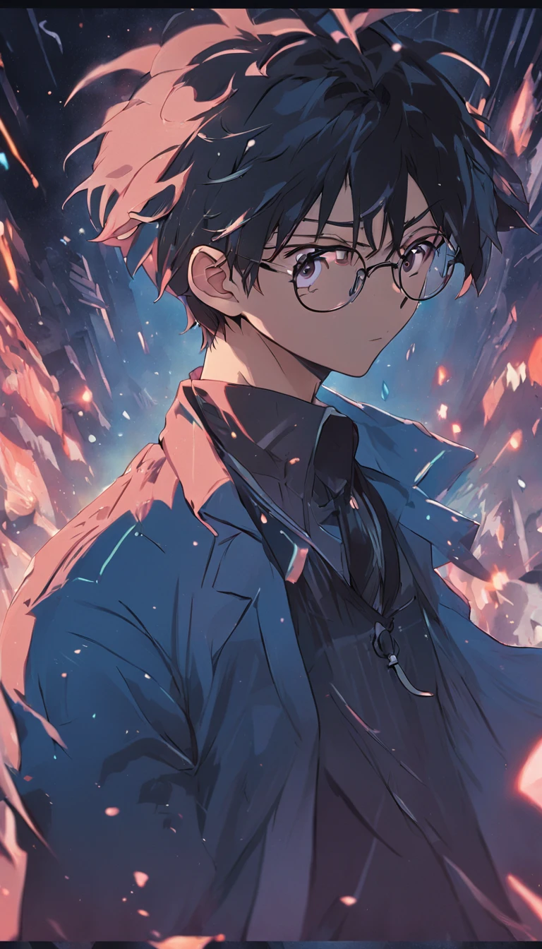 2D, homem estiloso de cabelo curto com um oculos escuros