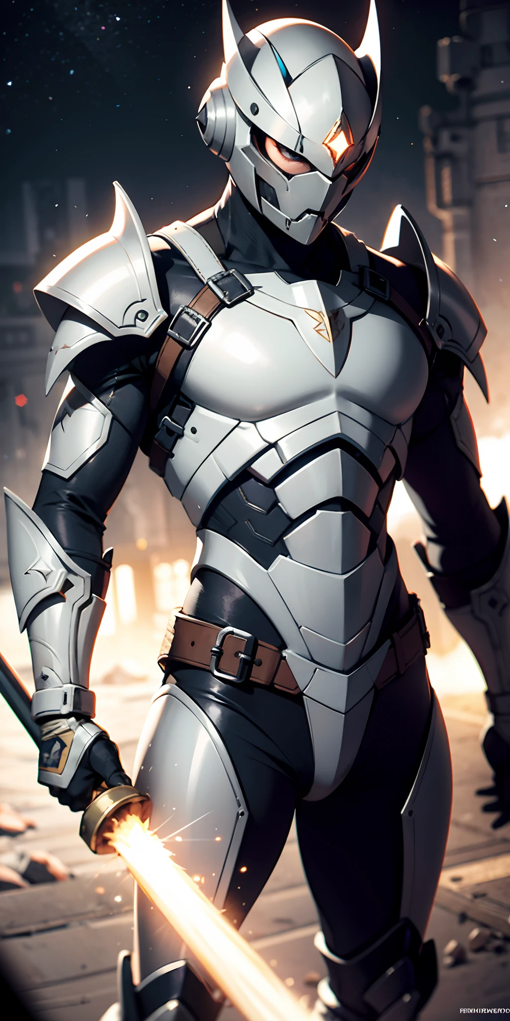 "homem com armadura de silverhawk em uma base espacial", armadura enferrujada:0.9, galaxy, foto profissional:1.3)
