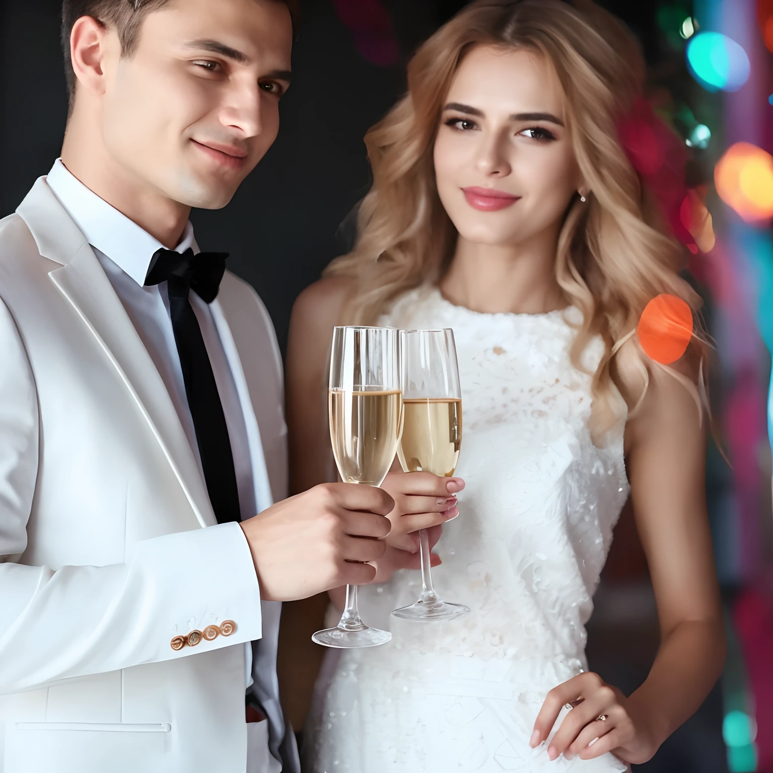 homem e mulher  brindando em uma festa