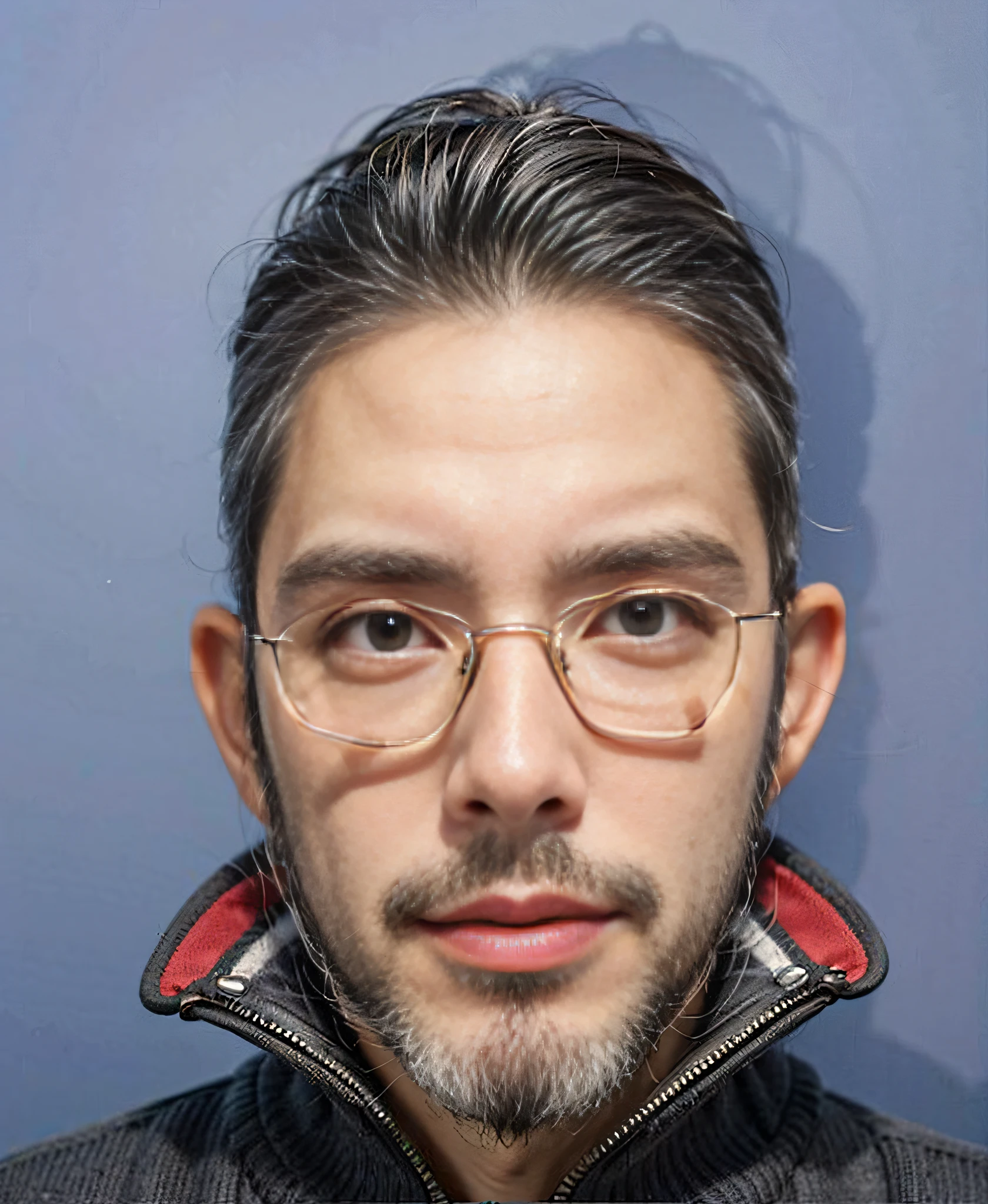 Hay un hombre con gafas y una chaqueta posando para una foto, Thierry Doizon, con gafas y perilla, Cara realista, Imagen 2D, Foto de perfil profesional, Foto de perfil de la foto de cabeza, Cara fotorrealista, Hombre de mediana edad, Hombre con gafas, Esteban Outram, Thierry Rouzier, Cara fotorrealista, foto de la cabeza