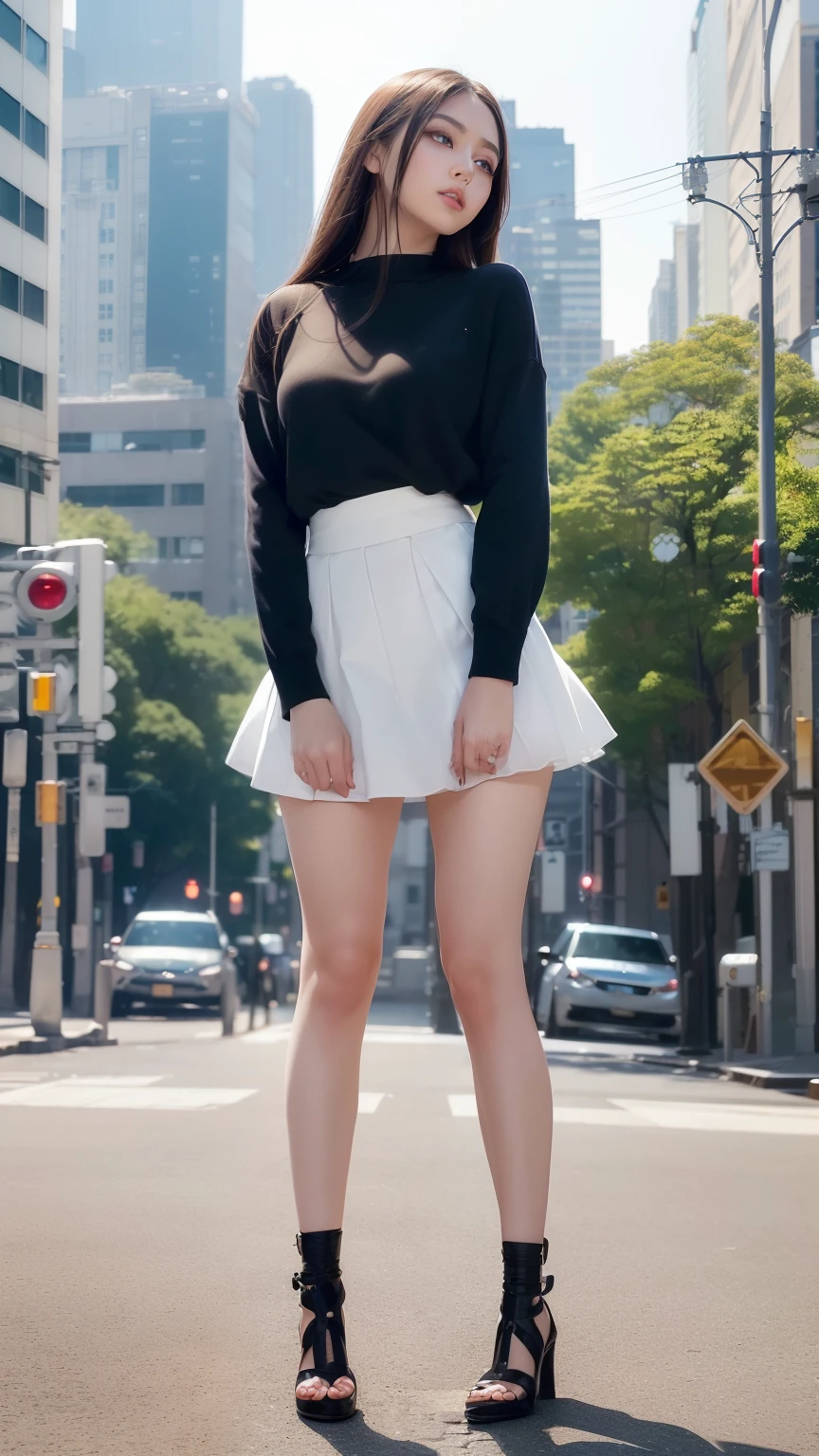 Sarah Clothes，a miniskirt，look at the pants from below，