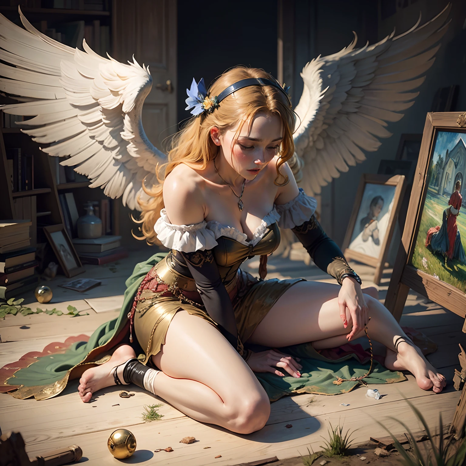 oil painting The Fallen Angel by Van Gogh, ultra detailed, 4k, HDR --auto --s2
