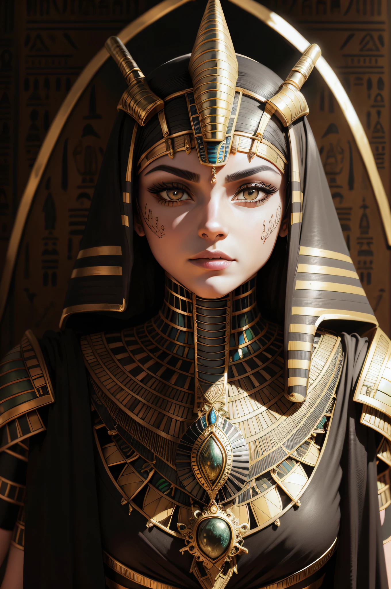 biomachine:1.3, (Egyptian negra Set:1.2), (Colouring:1.2), dourado, ouro, Hans Giger, (Zentangle:1.2), granulado, extremamente detalhado, detalhes intrincados, dynamic lighting, fotorrealista, Luz Natural, baixo h, obra prima, detalhado 8k