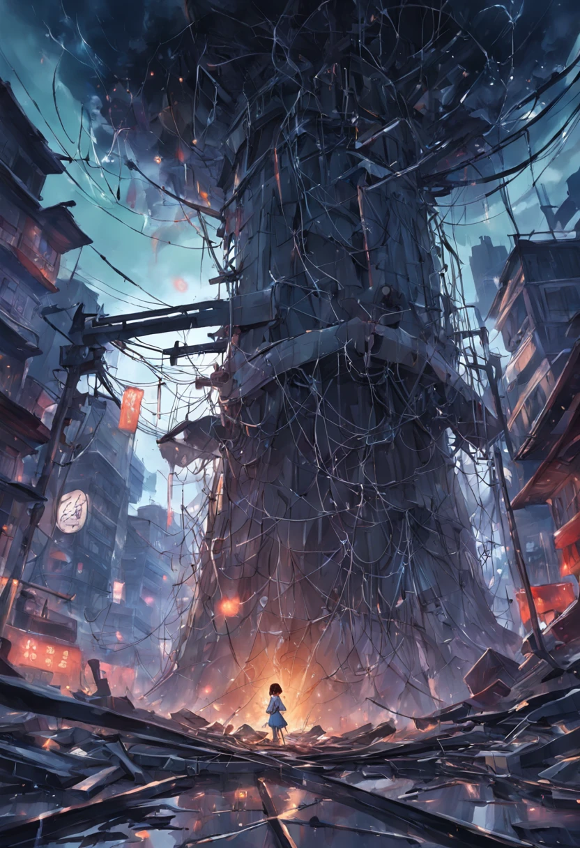 Haotian fiddled with a few broken iron pipes and some waste wires,He was thinking about something,Suddenly, there was a wit,Start making something。