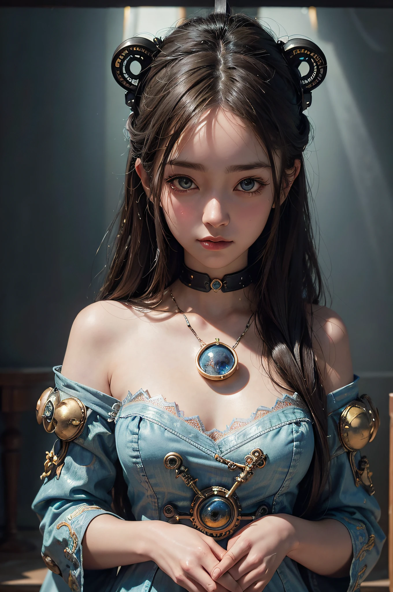 Cute cute rabbit, steampunc, Futuristic, Neon lighting, Sunlight, rays of sunshine, intricately details. 8K, Dreamlike, Super cute, Symmetrical, Soft lighting, trending on artstationh, Intricate details, Highly detailed, illusory engine, author:ross tran, Phlegm sputum, phlegm, Artgerm and James Jean, Brian Froud, art illustration by Miho Hirano, Neimy Kanani, oil on the canvas:Aykut Aydogdu, cute big circular reflective eyes, Pixar render, unreal engine cinematic smooth, intricately details