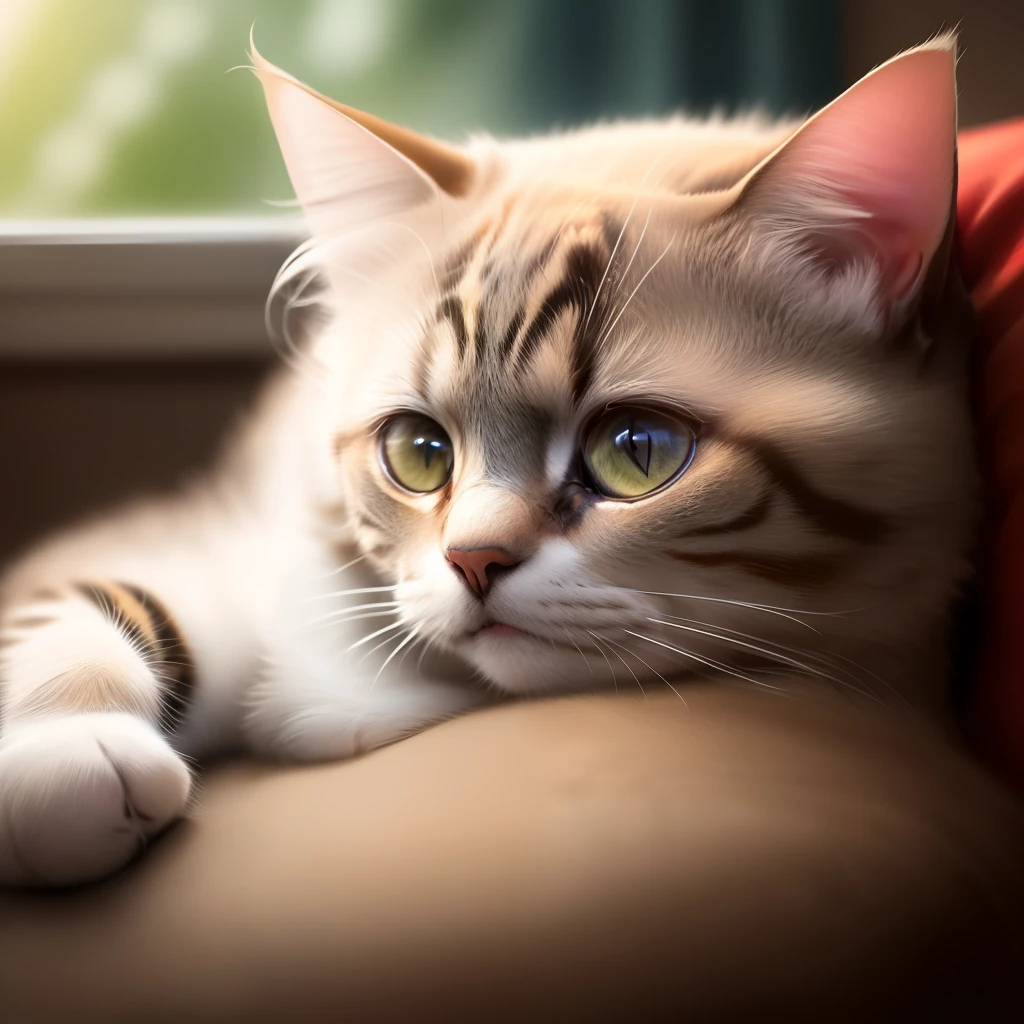 Maybe the cat is feeling unhappy or sad about something. Cats can also feel emotions like humans in some situations. If you are concerned about your cat's well-being, consider paying extra attention or checking with the vet if the sad behavior continues.