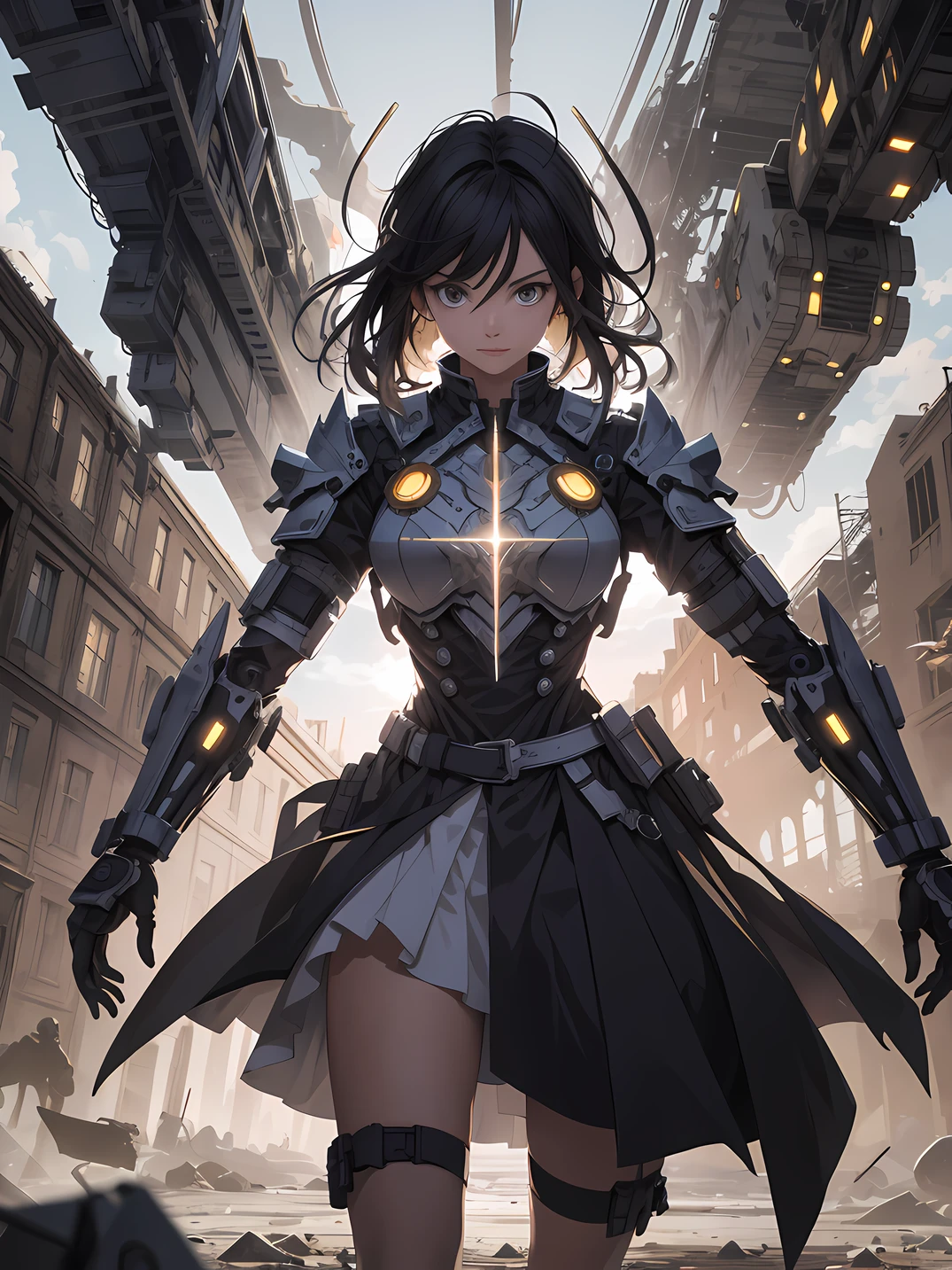 absurdres, highres, ultra detailed, (1girl:1.3),
BREAK
, Sun Knight, solar magic, light manipulation, light particles, light ray, radiant power, sunbeam attacks, aura of warmth, shining armor
BREAK
, photo manipulation, altered realities, fantastical scenes, digital artistry, creative editing, evocative narratives, striking visuals
BREAK
, kinetic art, moving sculptures, mechanical creations, interactive installations, dynamic motion, engineering ingenuity, captivating visuals