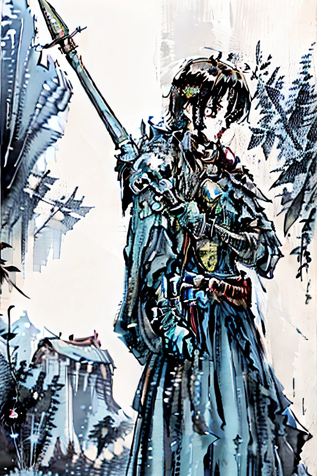 European knight with a spear