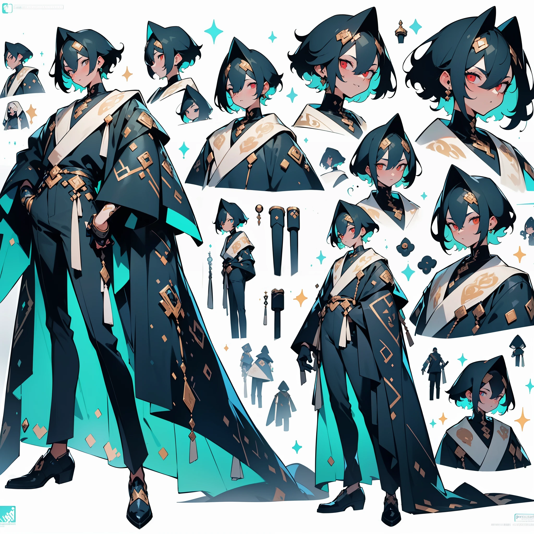 A close up of a person in a costume with many different poses - SeaArt AI