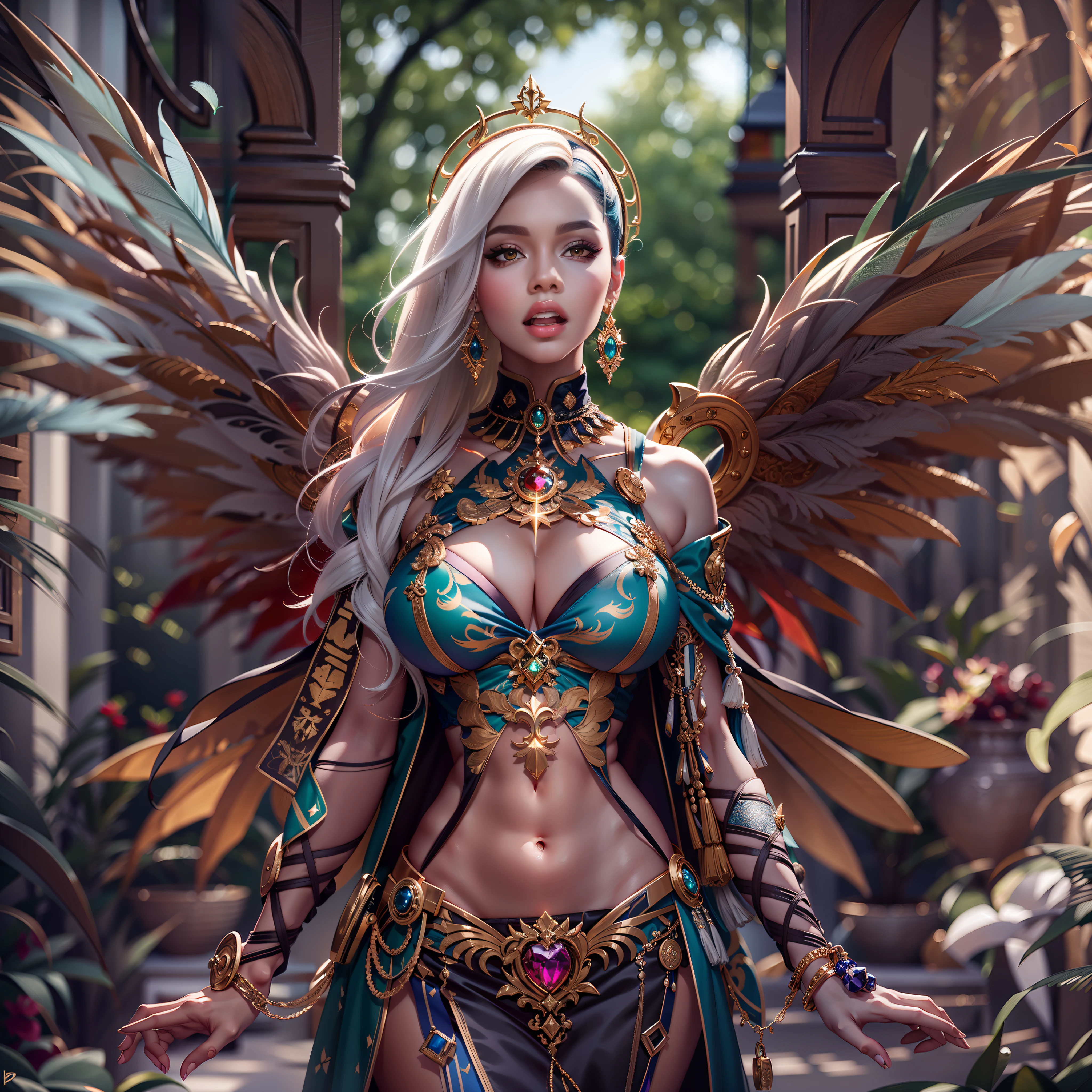 Master Masterpiece ultra Goddess Sun urban forest graduate deep path equirectangular_360 garden contre-jours Beholder "medieval" priestess Caduceus crux backlight global luminescence saturate Sunlight ecstatic volumetric lightning contrast meticulously intricate ultra pro-photo-realistic optimal reflection cgi vfx sfx ultra high_detail ultra high_quality max accurate reflex ultra highres vivid color-coded improved Octane-rendered UHD XT3 64K 32k 16K 8K DSLR HDR UnrealEngine5 romm rgb pbr 3dcg fxaa blu-ray enhanced fkaa txaa rtx ssao opengl-shader glsl-shader post-processing post-ptoduction cell-shading tone-mapping ombre analogique ultra_sharpness symmetrical angel surmounted wings surrounded intertwined feather éblouissantes Valkyrie-wings "Heavy Metal" Will-o'-the-wisp iota pixie sprite kindergarden female glamour walk Chevaleresque "Nicki Minaj" Cosplay aristocratic athletic tanmed skin perfect hairstyle obvious agate divine cheekbones effects reddened embarrassed ultra gorgeous beautiful_eyes Brown Pupils Black Iris Turquoise Sapphires Open Mouth water drop of water tongue droplet Teeth Smiles pilot Jacket Floating fringe lazuli Pearl Eccentric Cape Levitating Shoulders-Off chemise blanche dentelle clavicules papillotes satin orange reveal big breasts large sideboob felt corsait yellow spinel thick leather skirt amples nombril size revealing heart belt_chastity cadena pubic scarlet pubis-hairy obvious silk indigo silver adorned gold padlock thighs legs garters gothic stainless boots decorated onyx monastery opal marble ruby background Sundrop mannequins armor richly decorated chain chrome flat bands fathoms tin lys rune ornate emerald plasma glyphs Tourmaline lava magic fire summon milkweed incandescent Crystalline creature viceroy (EOS R6 135mm 1/1250s f/2.8 ISO400) monarch conjuration flowering butterfly Hearth lantern CGSCOSITY invocation monster floraison population Ark Church Earth chef-d' tattoo Bruce_Weber sex girls naked nsfw varied multi etc.