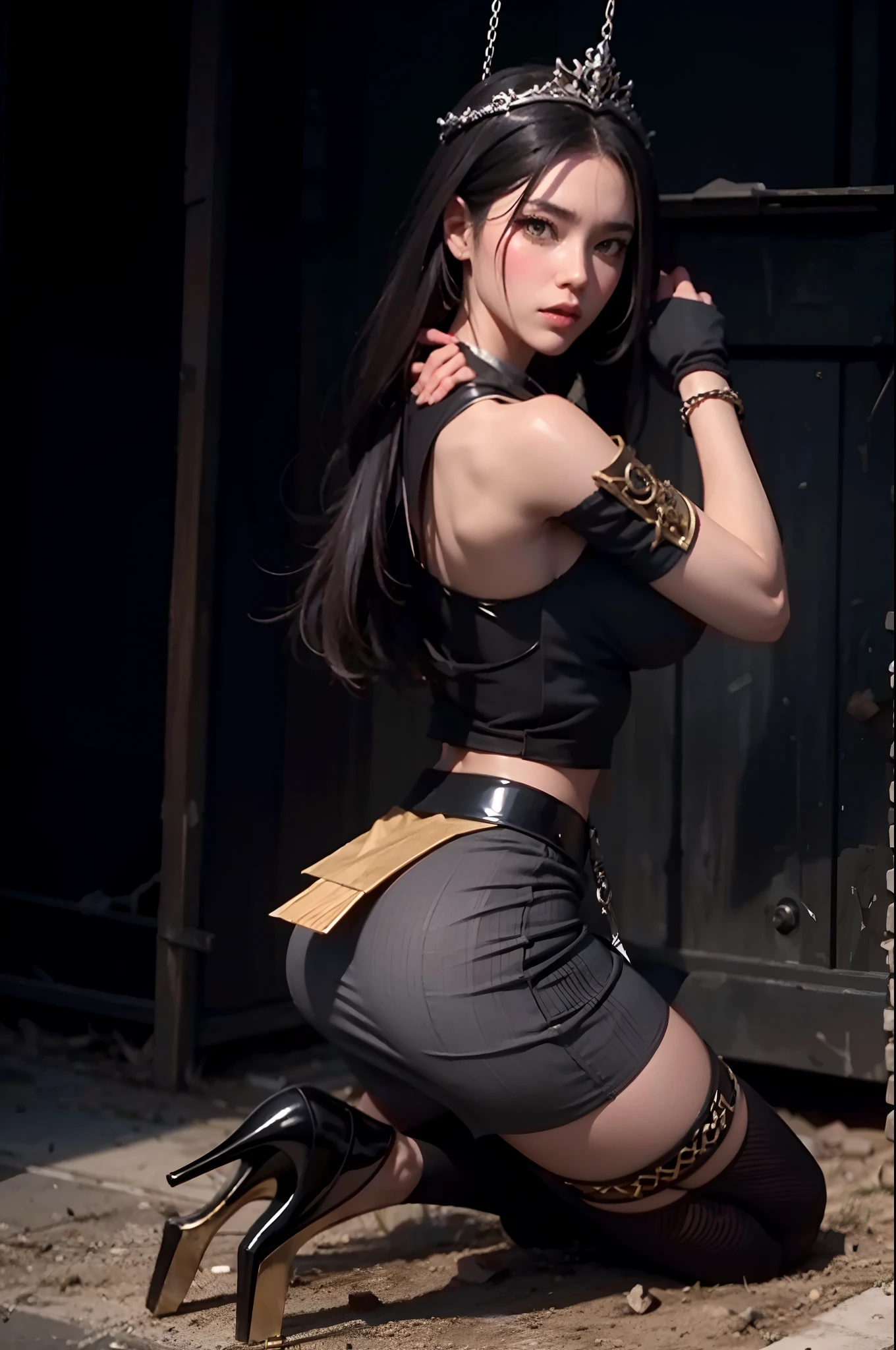 masterpiece, The best quality, Ultra-high resolution, High detail photo, Unity 8K Wallpaper, Extremely detailed CG:1.2), depth of field, bokeh, (RAW photo:1.realistic photography:1.4), (1girl:1.5), young, physically based representation, beautiful, (Finely detailed face:1.4, detailed clothing), (detailed:1.4) named (Eimi Fukada:1.1) BREAK Cara hermosa, depth of field, Add layer, hyperrealistic, 27 years old, perfect body model, perfect breasts, 175cm tall, pose sexy, full body, Whole body, Model Body Type, BREAK (extreme skin details:1.1), skin details, (Valkyrie costume:1.3), double eyelid BREAK smile, seductive pose, standing, standing outside, Santorini house, outdoor, Mediterranean style, (castle:1.3), (close up:0.3), feathers, floating feathers, french braids, (focus on the ass:1.3)