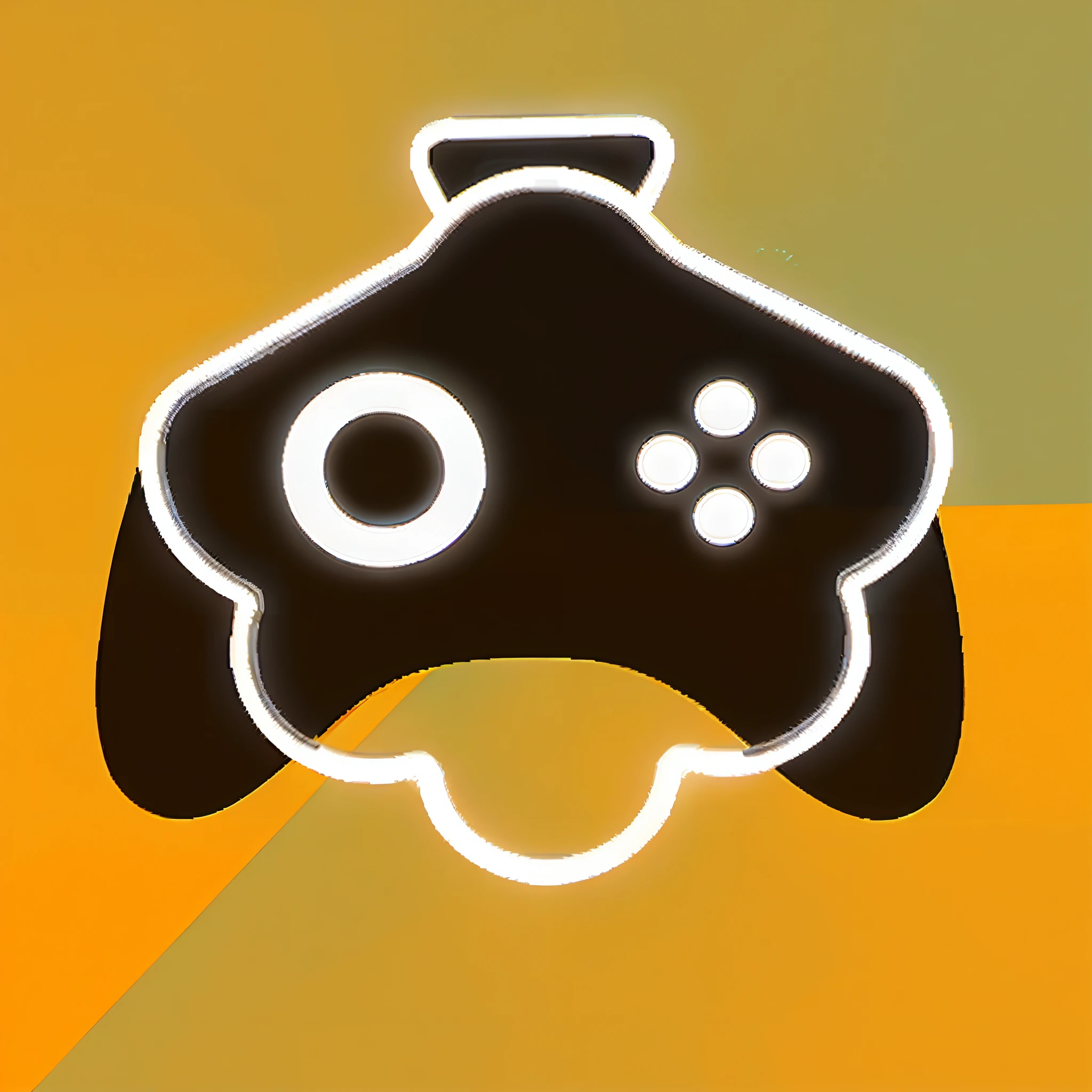Video game controller close-up with yellow background, Game icon, video game item, video game icon, game icon stylized, discord profile picture, video game avatar, video game control, 3 d icon for mobile game, inafune design, controller, XBOX, dark video game icon design, game icon asset, Gaming, videogame, video - game