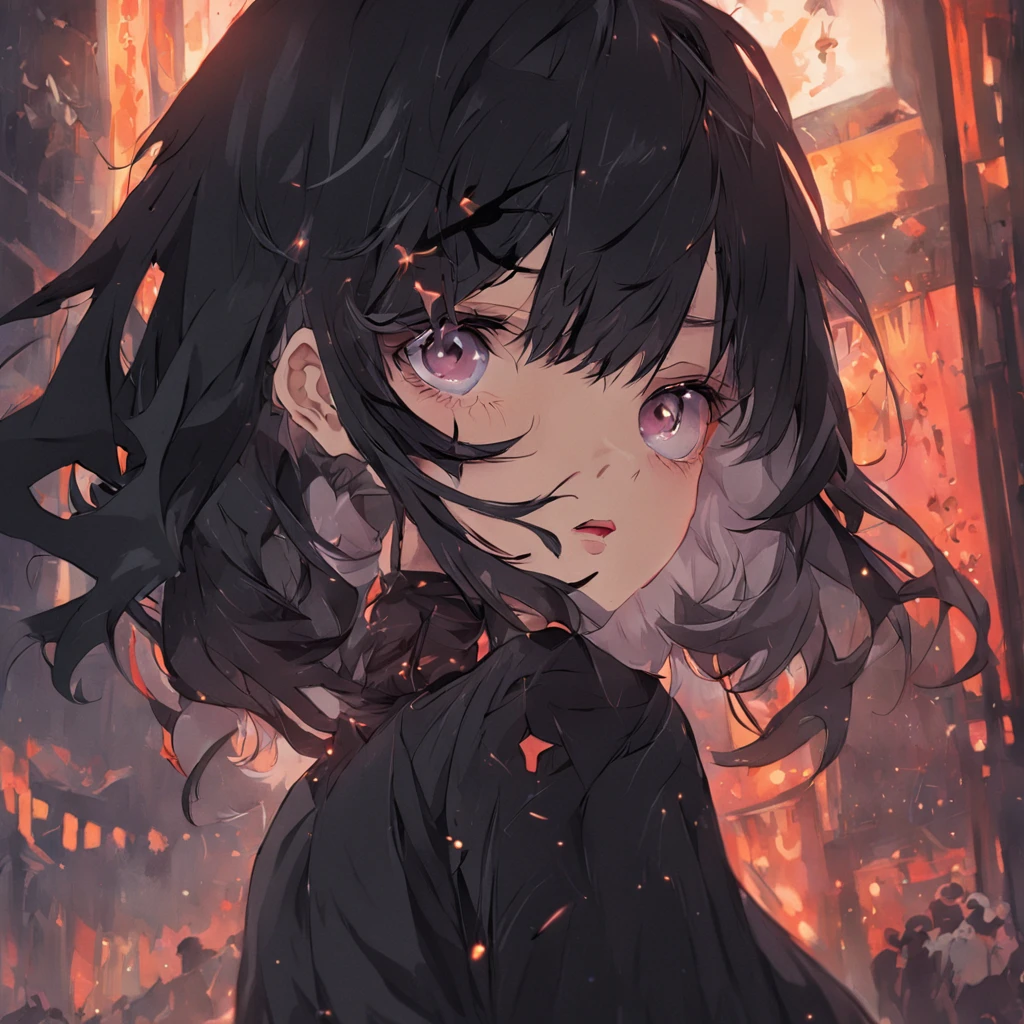 portrait of a sultry female with black hair, wearing eyepatch, wearing black lipstick, sexy