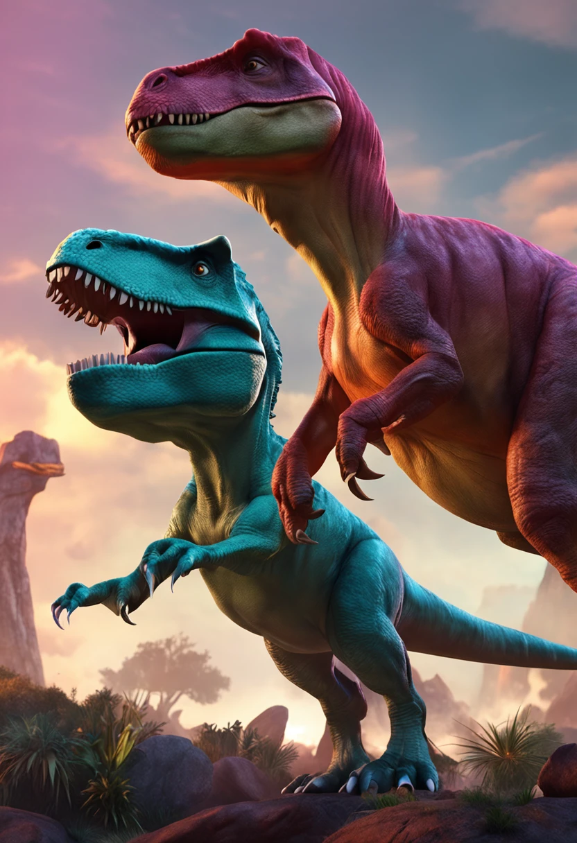 Dinosaurs carry wolves