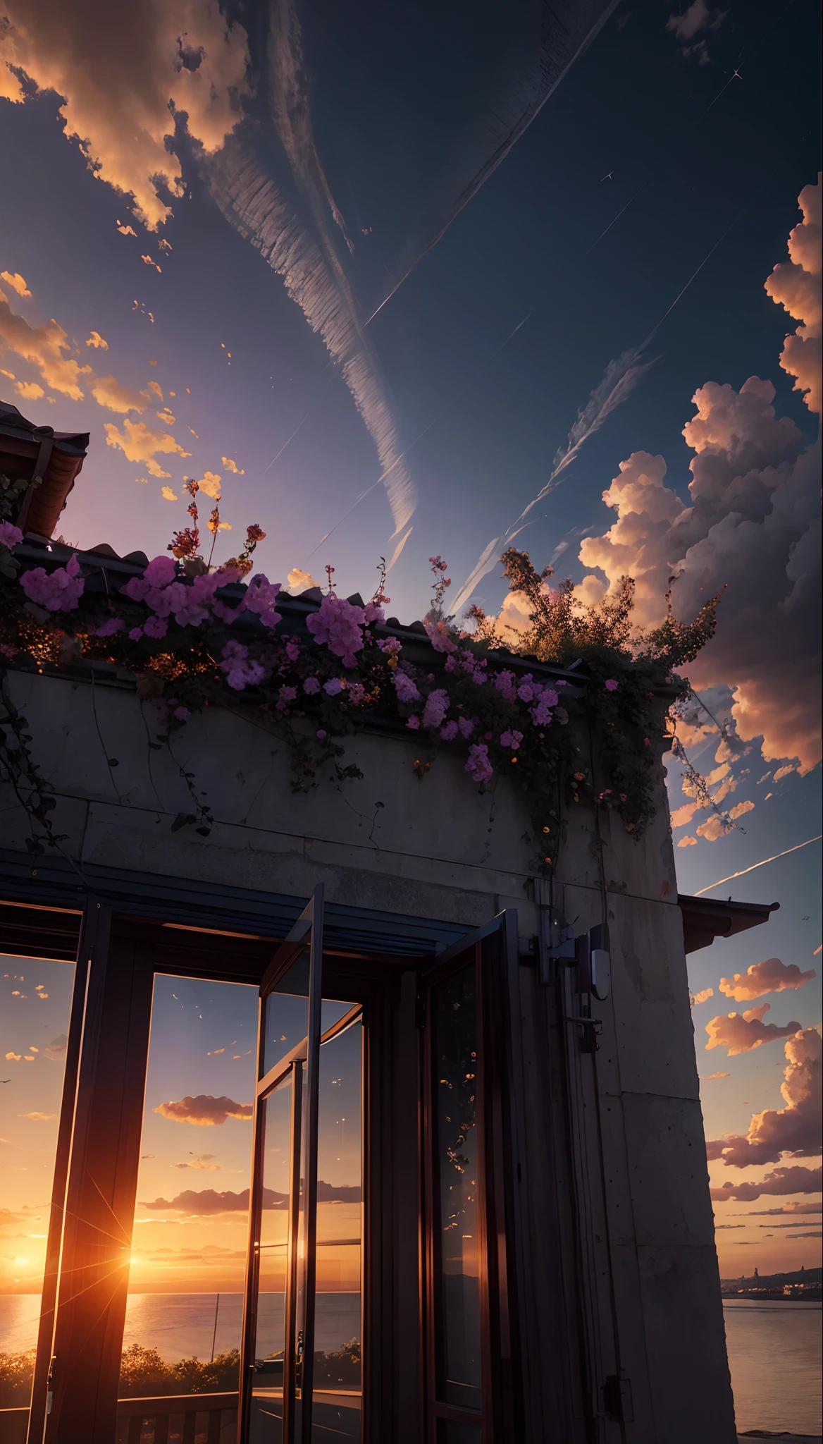 highres, imagination, (realistic), clear skies, composition, sunset, (hdr:1.5), outdoors, intricate details,