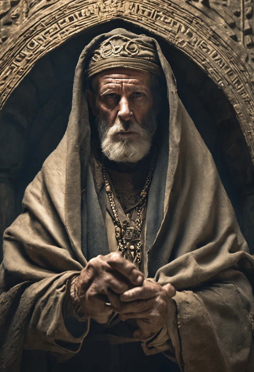 Evoking an image, vivid, from the annals of my mind. Envisage a scene, framed in the time of King David, (masterpiece), realistic, Amasa, Jewish man, commander of the Israeli army, young man, wearing military armor typical of the Jews of Israel 1000 BC, sun lighting, light cinematic, 8k resolution, human hands, curiously full, highly detailed, character sheet, concept art, smooth, positioned so that their bodies are symmetrical and balanced directly to the viewer, in the style of a realm of powerful Jewish thoughts and philosophies. There he is, a wise old man, gathered under a cloak that harks back to ages past, its folds meticulously arranged to evoke echoes of historical authenticity. This sage's eyes, twin sockets of depth, remain enmeshed in the earth. The image, and the very posture of this sage, are intrinsically linked to the tradition and antiquated doctrines of historical philosophy. As the figure rests in the pale light, the shadows it casts converge in an ominous union, conspiring to form an atmosphere filled with enigma, enveloping the scene in a mantle of deep introspection, 8k resolution image, 3d.