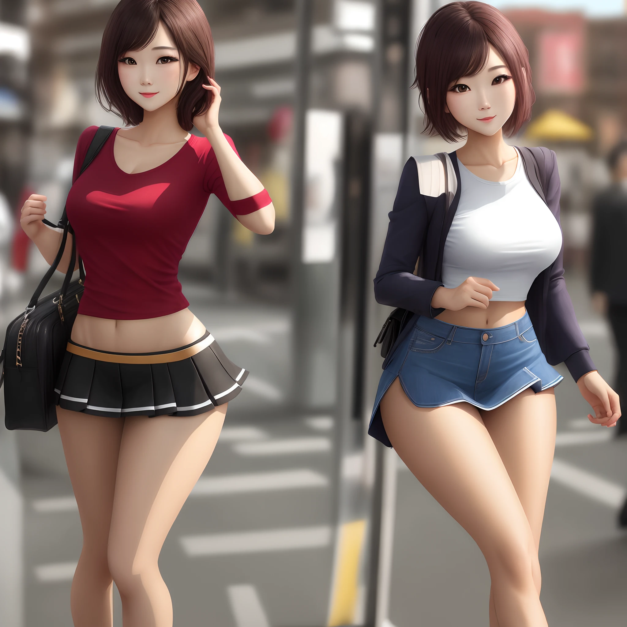 Sexy short skirt two-dimensional body beauty